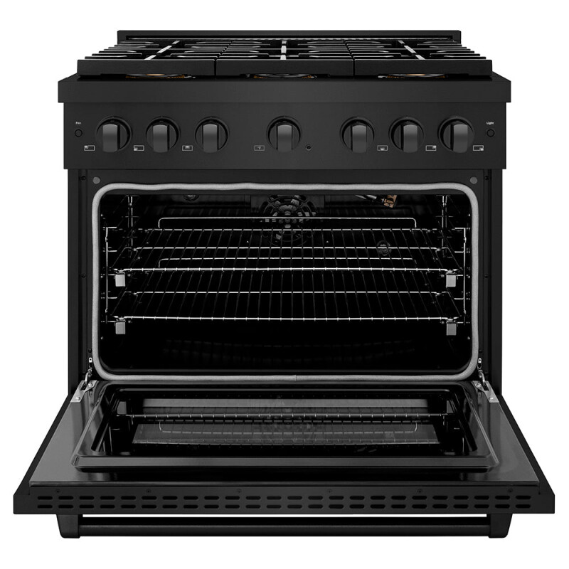 36 In. 5.2 Cu. Ft. Paramount Gas Range With 6 Burner Duopro™ Cooktop And Convection Gas Oven In Black Stainless Steel PSGRB36