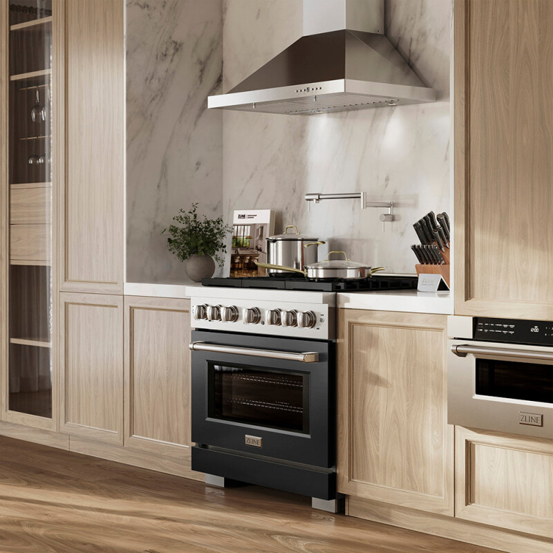 36 In. 5.2 Cu. Ft. Paramount Gas Range With 6 Burner Duopro™ Cooktop And Convection Gas Oven With Black Matte Door PSGRBLM36