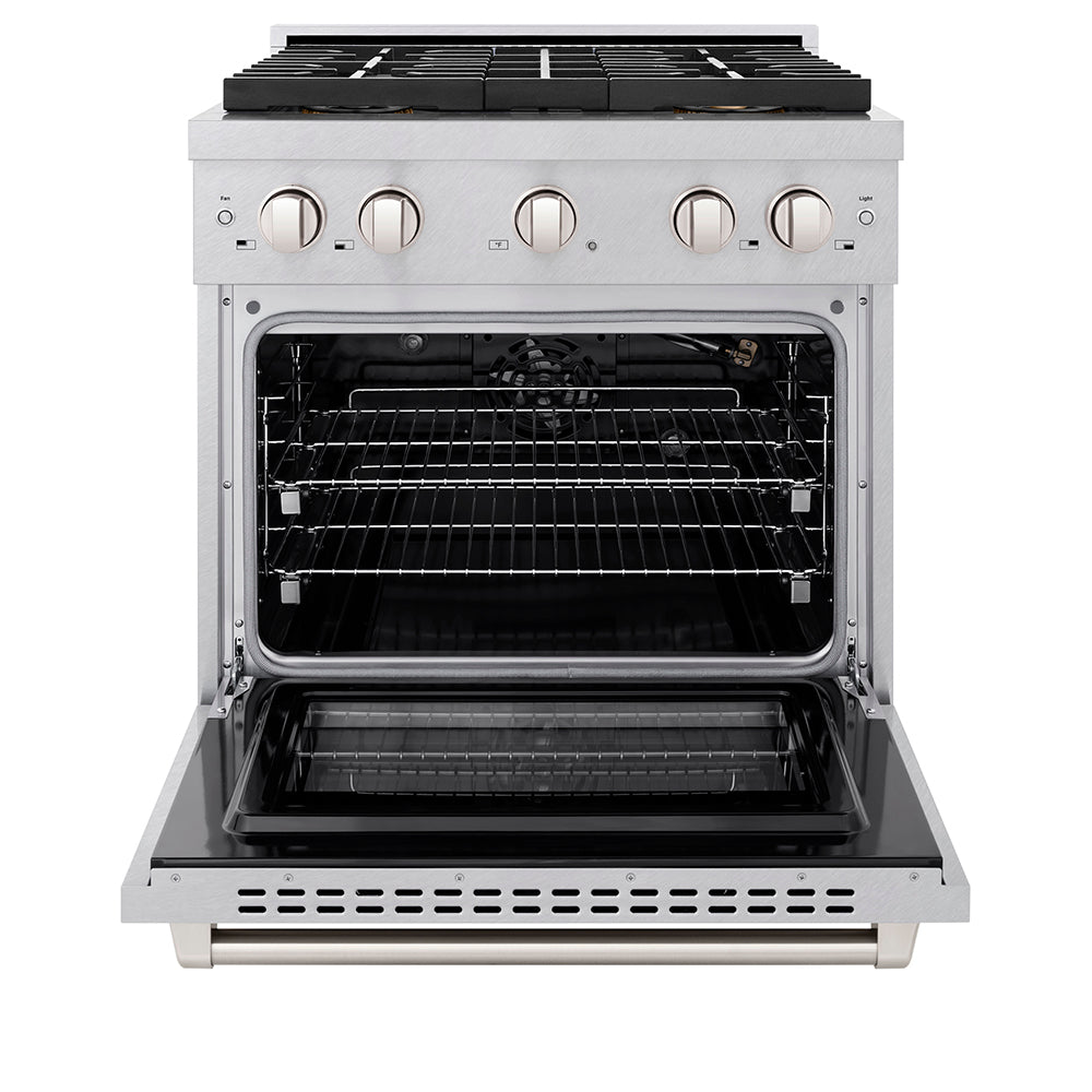 30 In. 4.2 Cu. Ft. Paramount Gas Range With 4 Burner Duopro™ Cooktop And Convection Gas Oven In Satin Stainless Steel PSGRS30