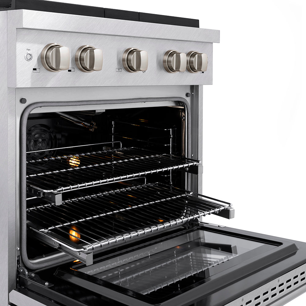 30 In. 4.2 Cu. Ft. Paramount Gas Range With 4 Burner Duopro™ Cooktop And Convection Gas Oven In Satin Stainless Steel PSGRS30