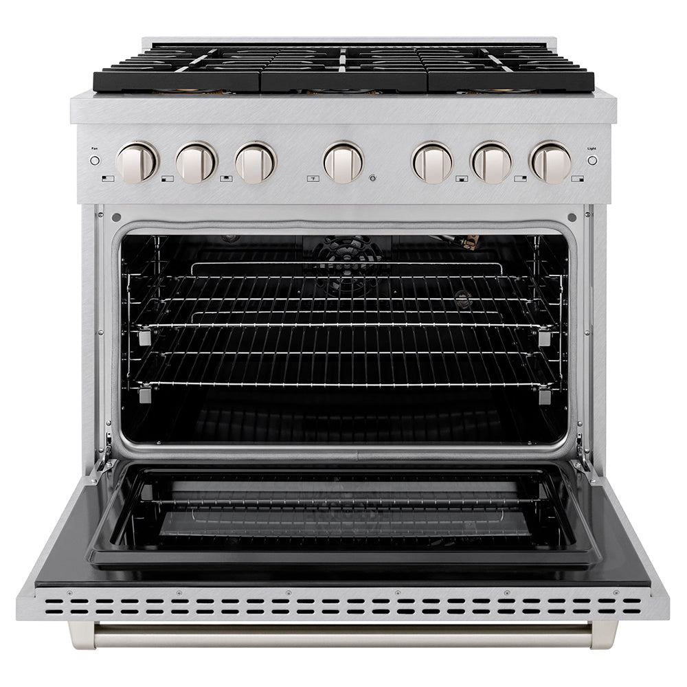36 In. 5.2 Cu. Ft. Paramount Gas Range With 6 Burner Duopro™ Cooktop And Convection Gas Oven In Satin Stainless Steel PSGRS36
