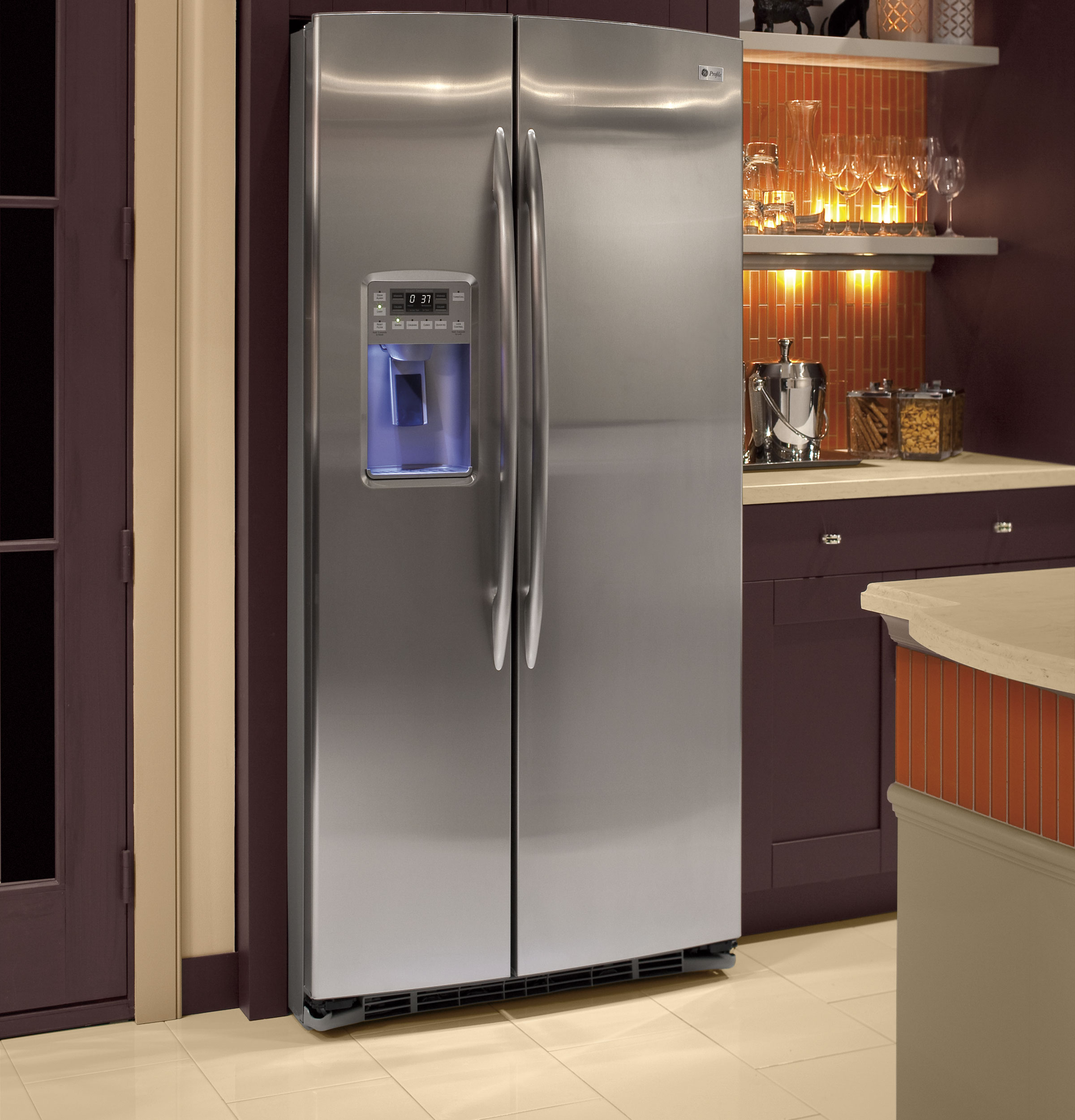 25.9 Cu. Ft. Side-by-Side Refrigerator with Dispenser PSHS6MGZSS, product image 3 of 6