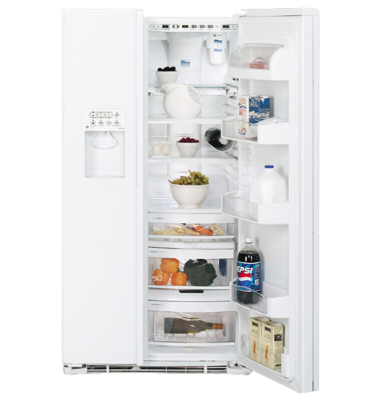 GE Profile Arctica CustomStyle 22.6 Cu. Ft. Side-By-Side Refrigerator White PSI23NGMWW Picture 1