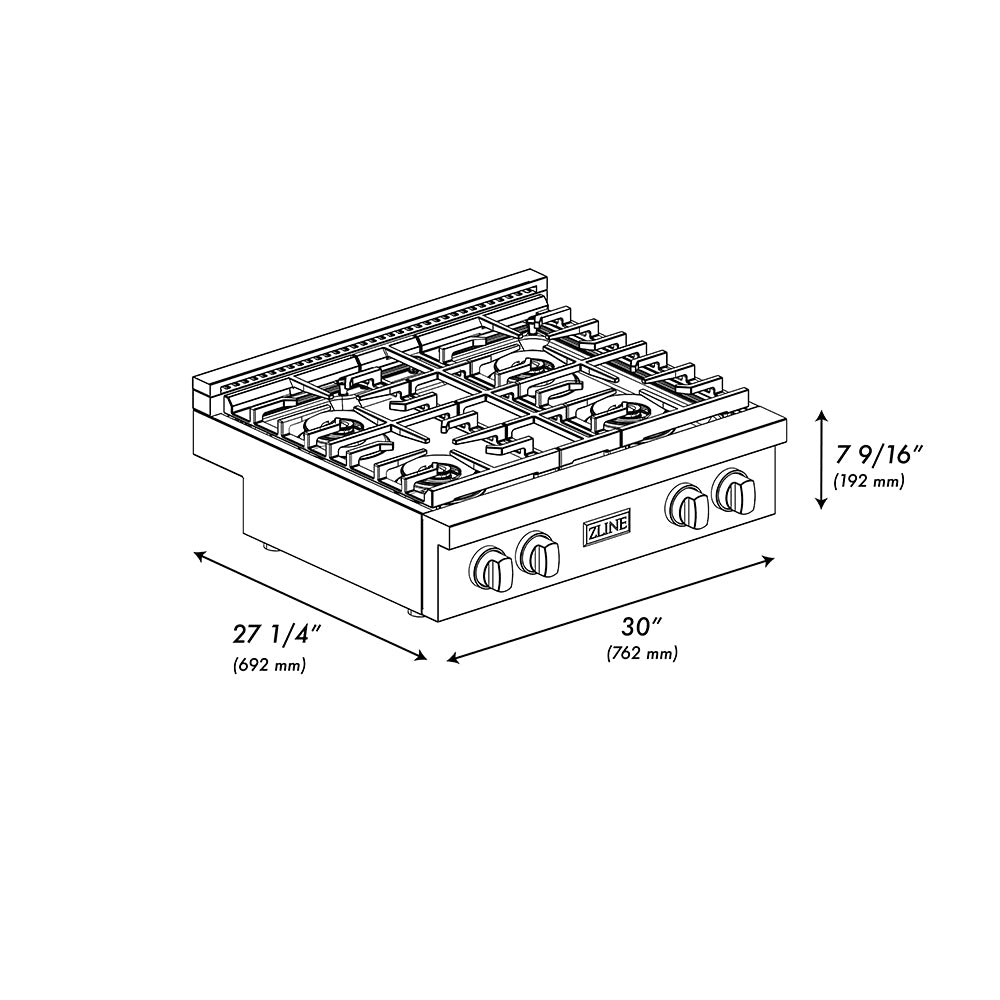 30 In. Paramount Gas Rangetop With 4 Burner Duopro™ Cooktop In Stainless Steel PSRT30
