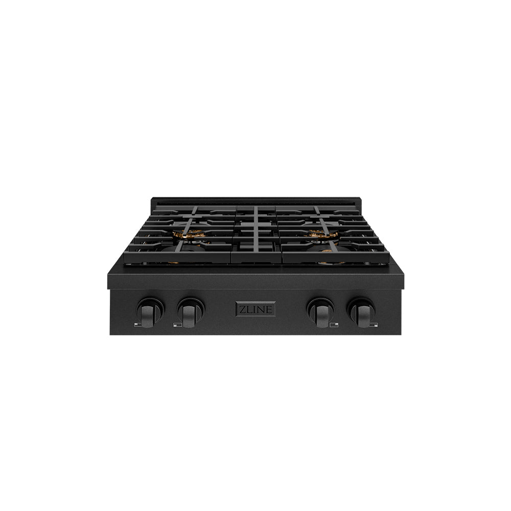 30 In. Paramount Gas Rangetop With 4 Burner Duopro™ Cooktop In Black Stainless Steel PSRTB30