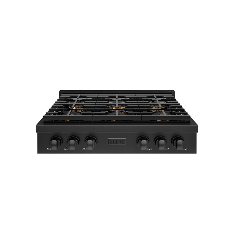 36 In. Paramount Gas Rangetop With 6 Burner Duopro™ Cooktop In Black Stainless Steel PSRTB36
