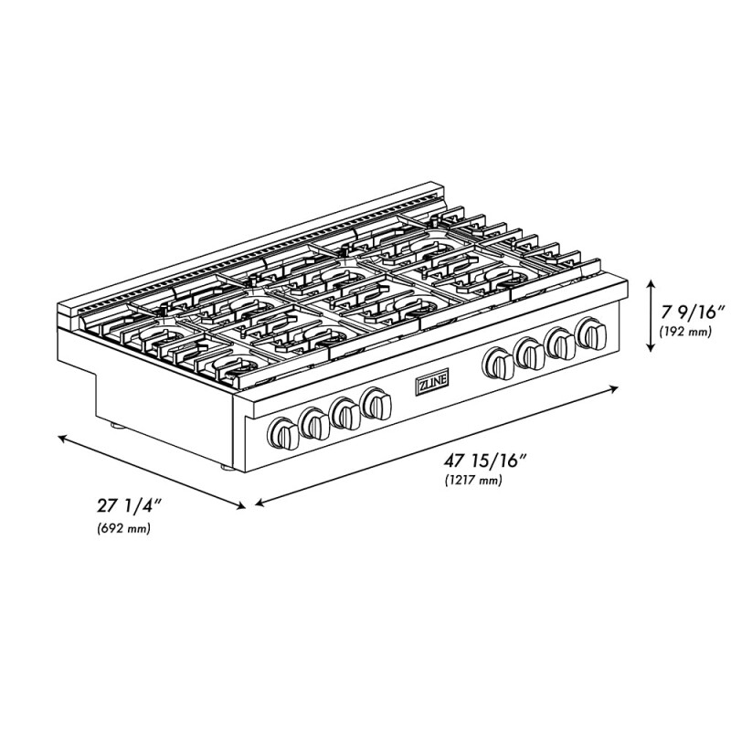 Autograph Edition 48 in. Paramount Gas Rangetop with 8 Burner DuoPro™ Cooktop PSRTSZ48MB