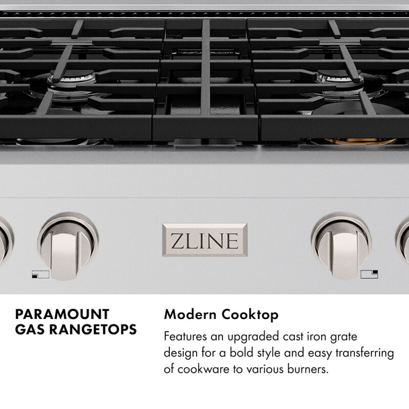Autograph Edition 48 In. Paramount Gas Rangetop With 8 Burner Duopro™ Cooktop In Stainless Steel And Champagne Bronze Accents PSRTZ48CB