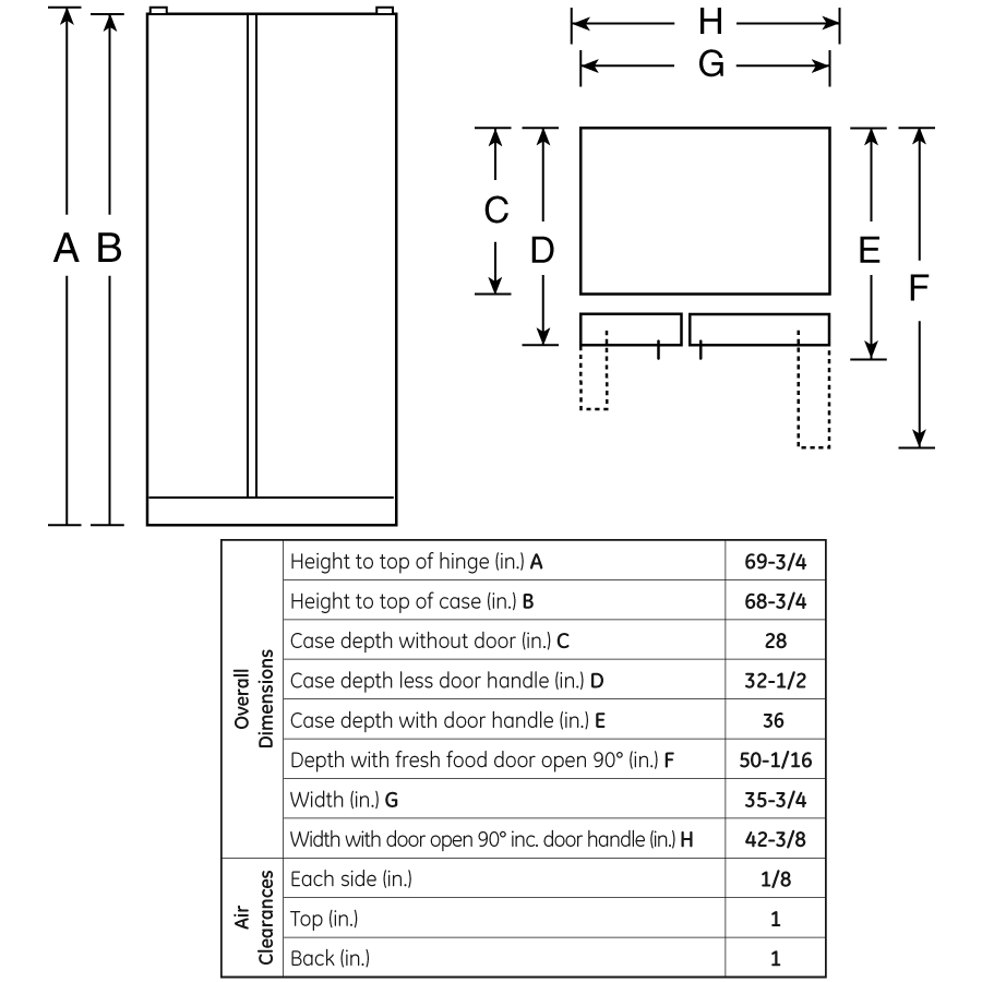 26.6 Cu. Ft. Side-by-Side Refrigerator with Integrated Dispenser PSSS7RGXSS