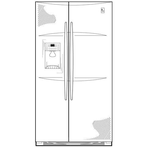 Counter-depth 23.2 Cu. Ft. Stainless-Wrapped Side-by-Side Refrigerator PSW23RSWSS, product image 9 of 10