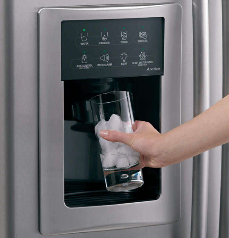 25.6 Cu. Ft. Stainless-Wrapped Side-by-Side Refrigerator with Dispenser PSW26MSRSS