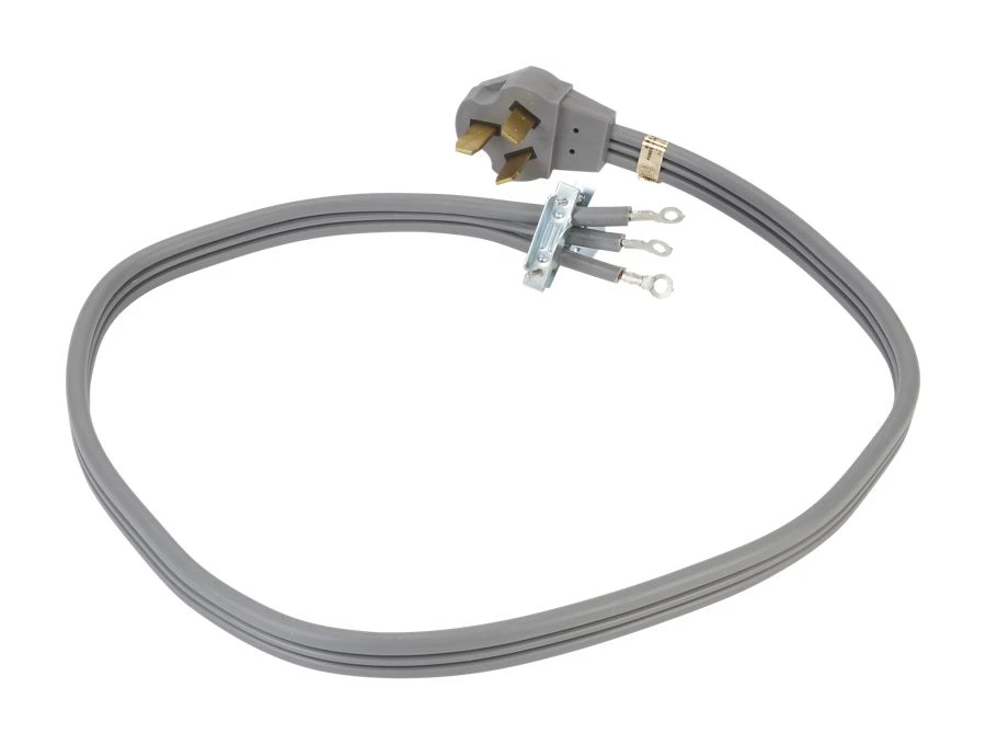 4' Electric Range Power Cord 3 Wire 40 Amp Right Angle Plug PT220