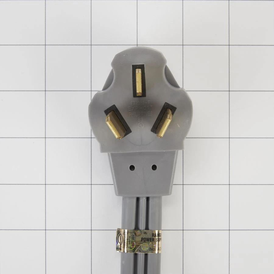 4' Electric Range Power Cord 3 Wire 40 Amp Right Angle Plug PT220