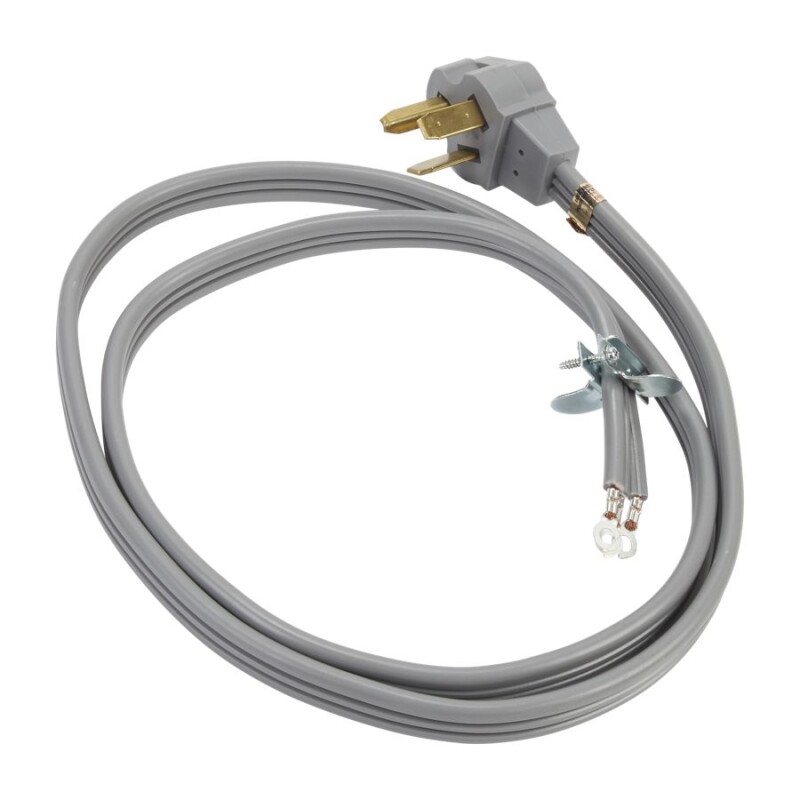 Whirlpool 6' Gray Electric Dryer Power Cord with 30-amp, 3-wire, right-angle plug, and adjustable strain relief bracket Other PT500L Picture 1