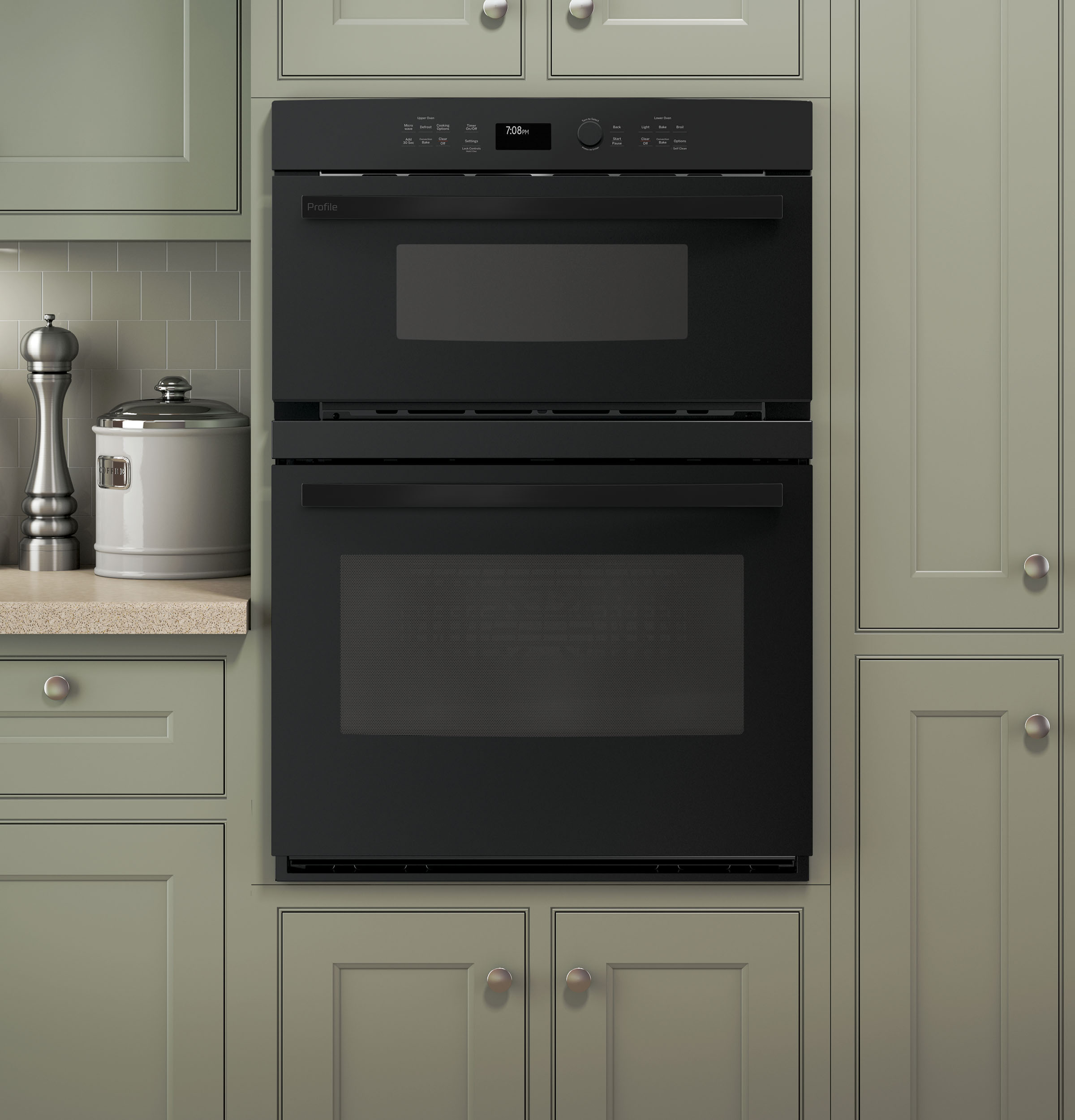 30" Built-In Combination Convection Microwave/Convection Wall Oven PT7800DHBB