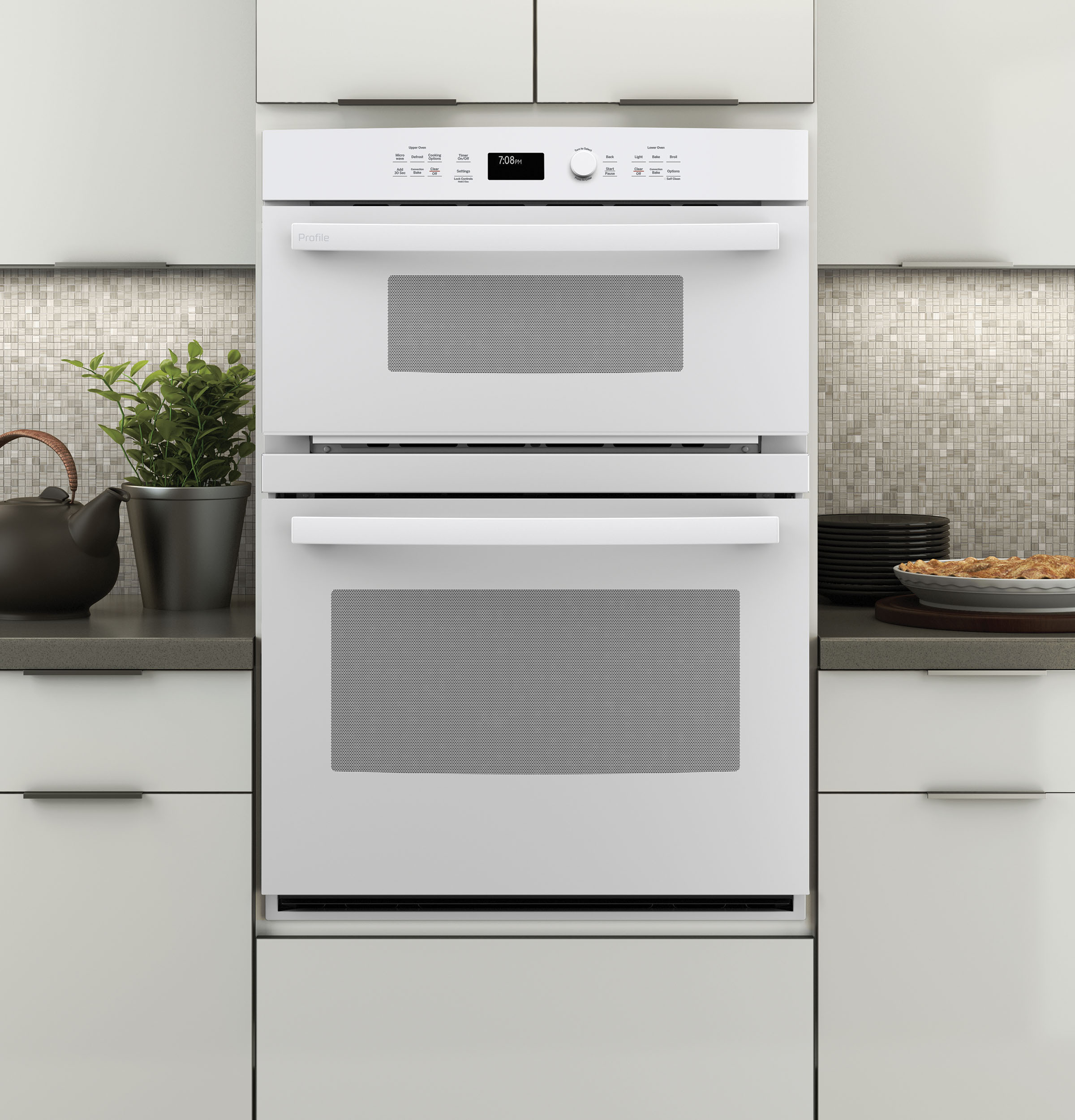 30" Built-In Combination Convection Microwave/Convection Wall Oven PT7800DHWW