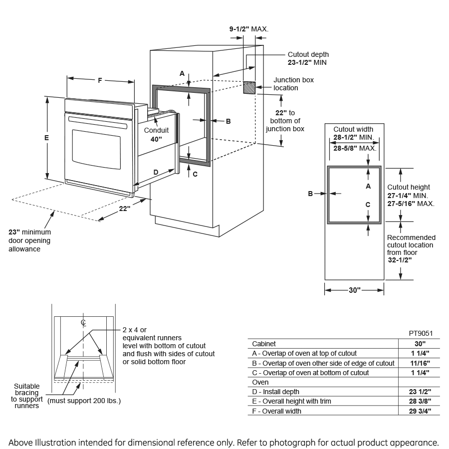 Series 30" Built-In Single Convection Wall Oven PT9051SLSS