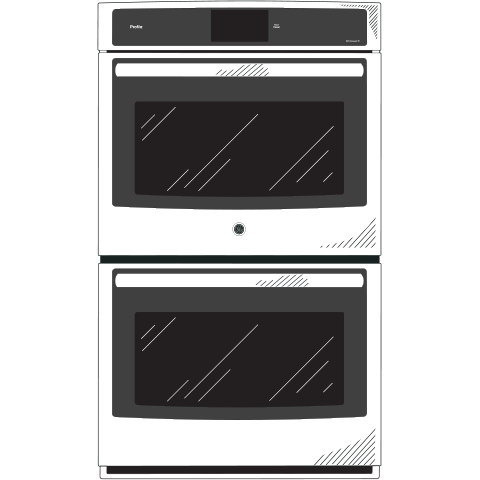 Series 30" Built-In Double Convection Wall Oven PT9551BLTS