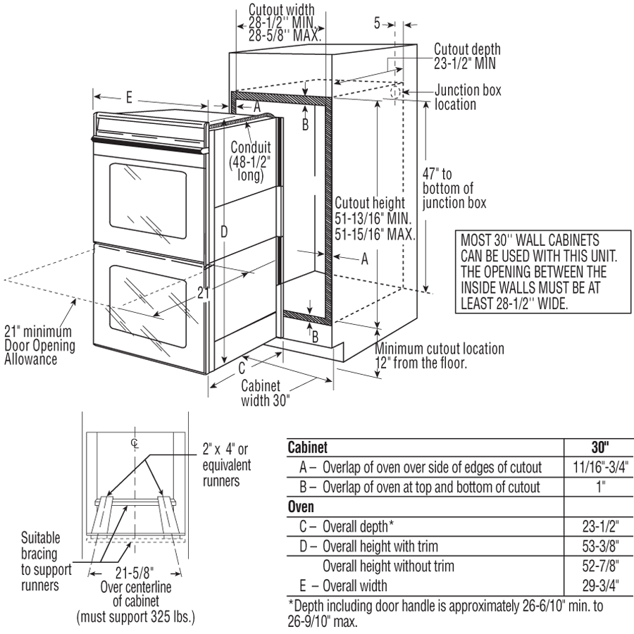 30" Built-In Double Convection Wall Oven view 3