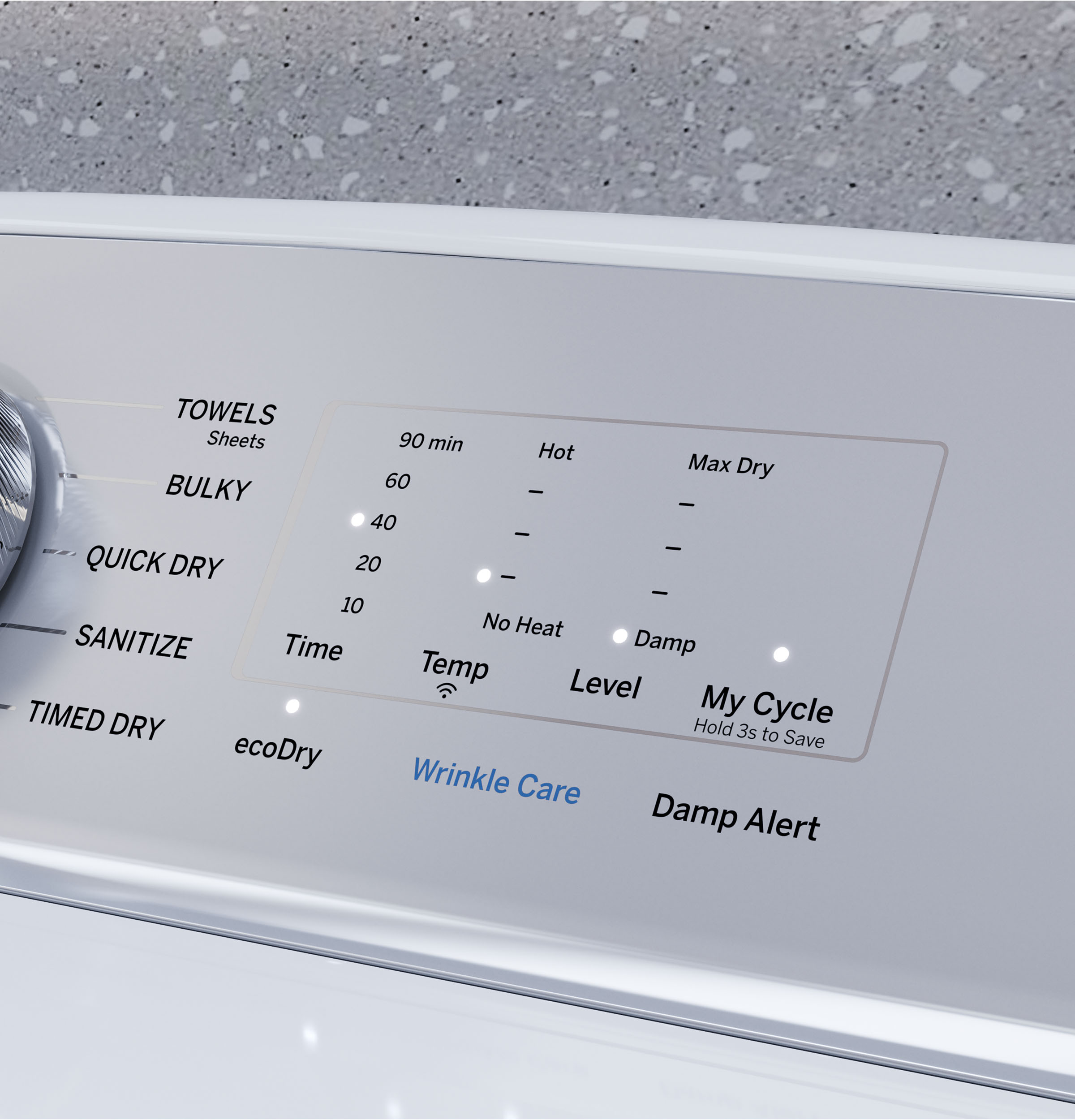7.4 cu. ft. Capacity aluminized alloy drum Gas Dryer with Sanitize Cycle and Sensor Dry view 3