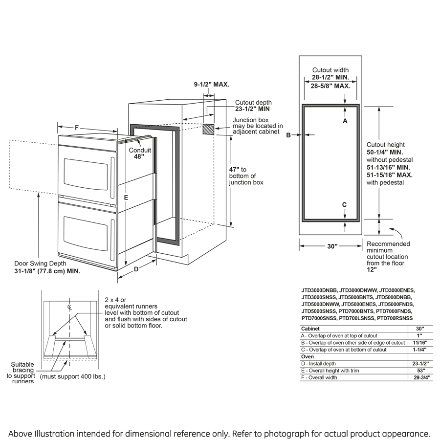 30" Smart Built-In Convection Double Wall Oven with Left-Hand Side-Swing Doors view 12