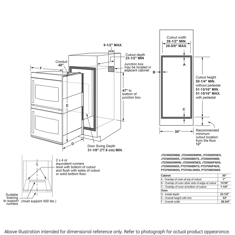 30" Smart Built-In Convection Double Wall Oven with Right-Hand Side-Swing Doors view 13
