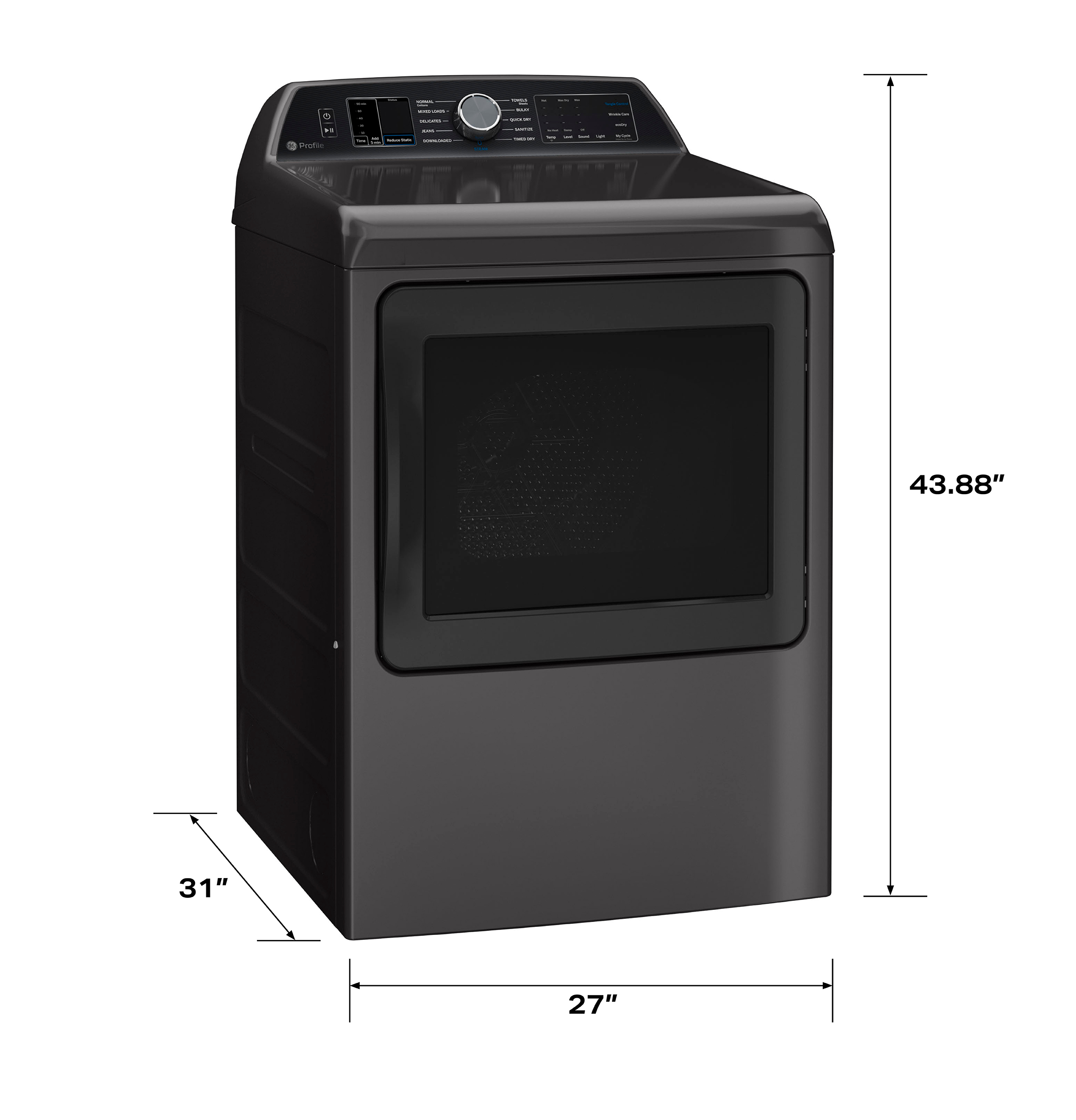 7.4 cu. ft. Capacity Smart aluminized alloy drum Electric Dryer with Sanitize Cycle and Sensor Dry view 18