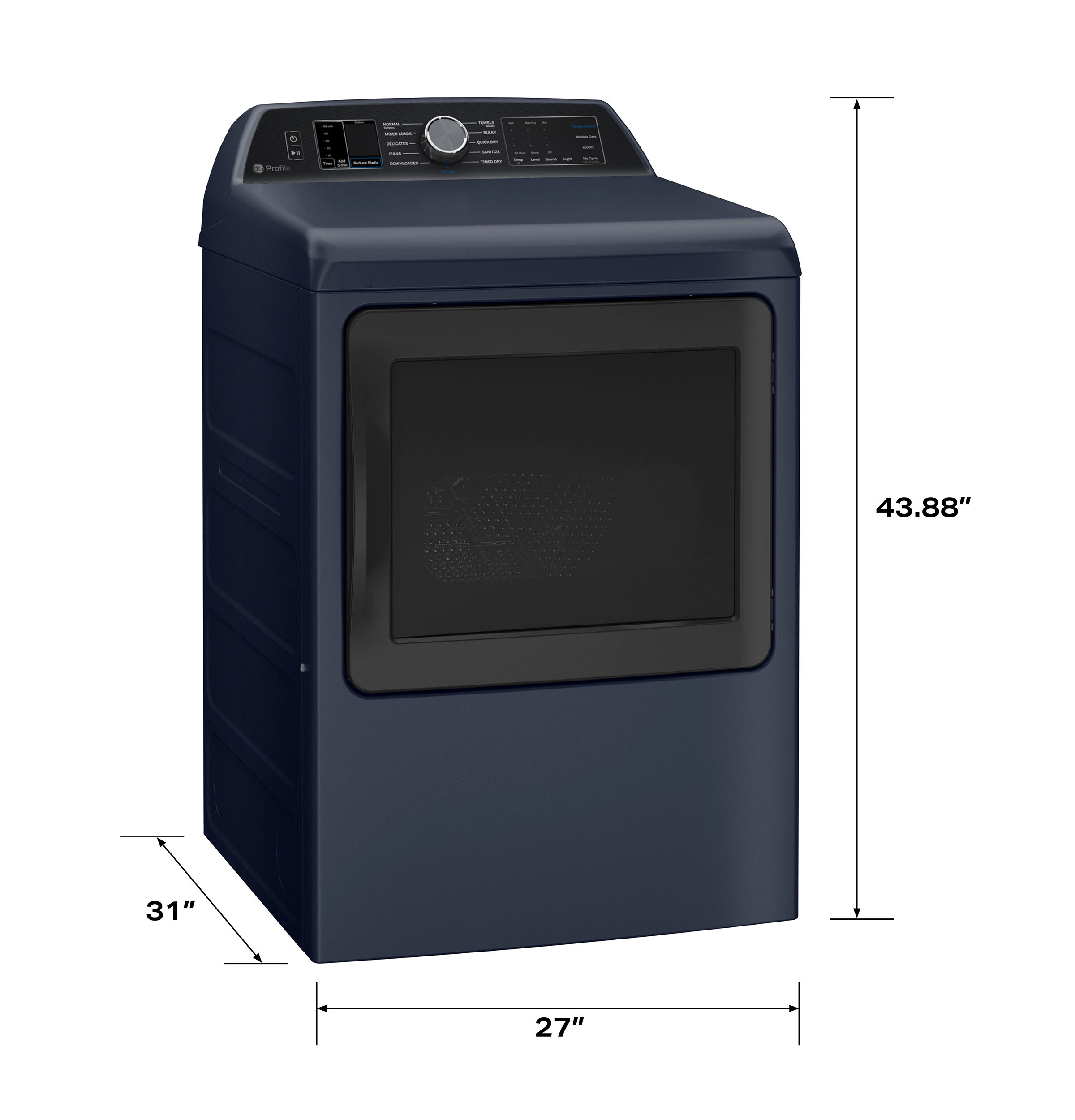 7.3 cu. ft. Capacity Smart Electric Dryer with Steam and Washer Link view 3