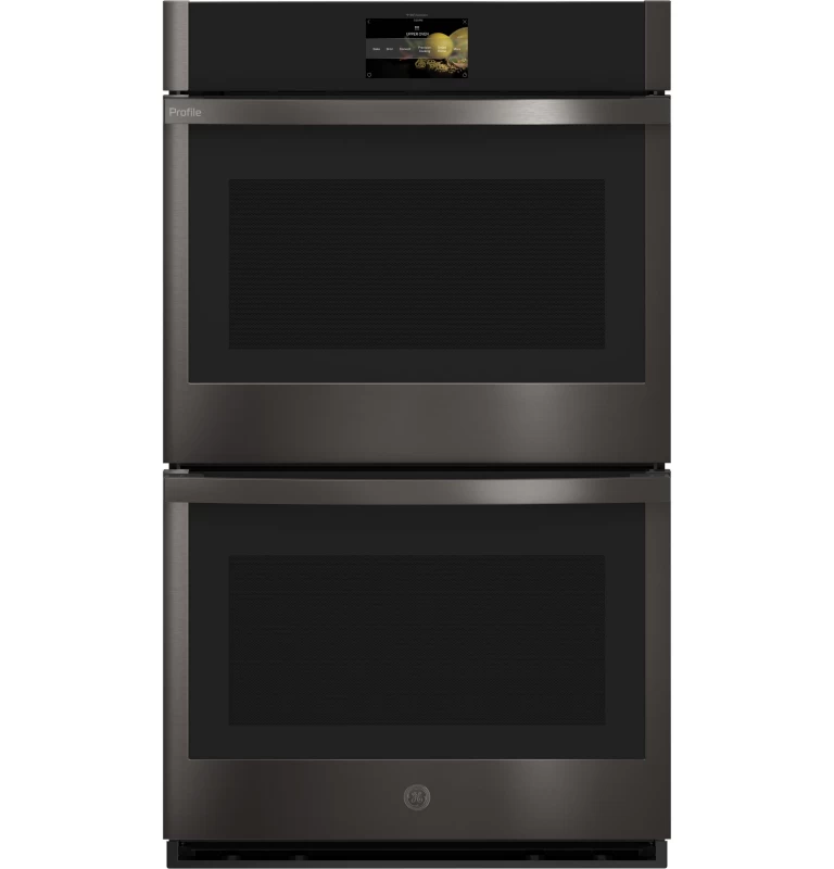 GE Profile 30" Smart Built-In Convection Double Wall Oven with In-Oven Camera and No Preheat Air Fry Black Stainless PTD9000BNTS Picture 1