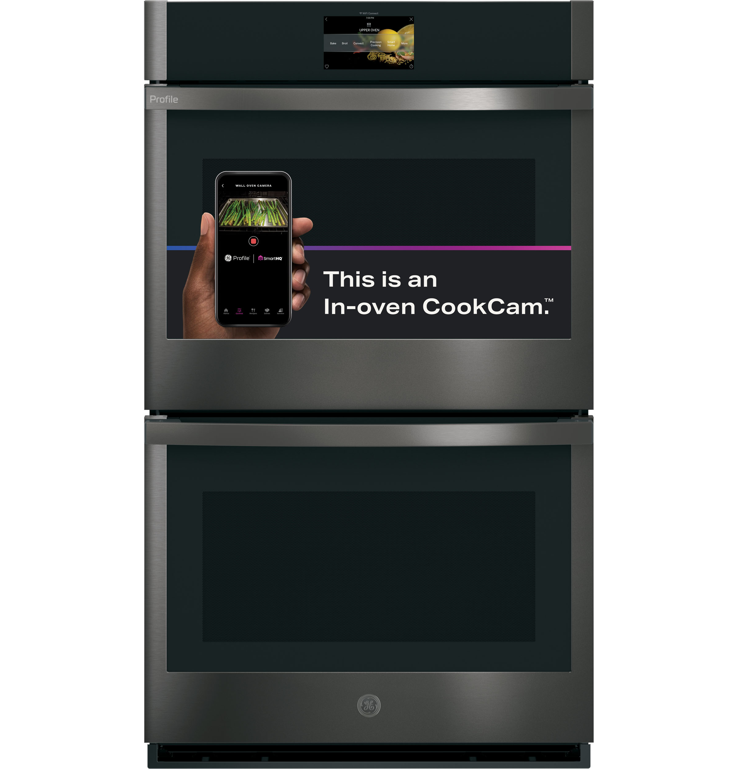 30" Smart Built-In Convection Double Wall Oven with In-Oven Camera and No Preheat Air Fry PTD9000BNTS