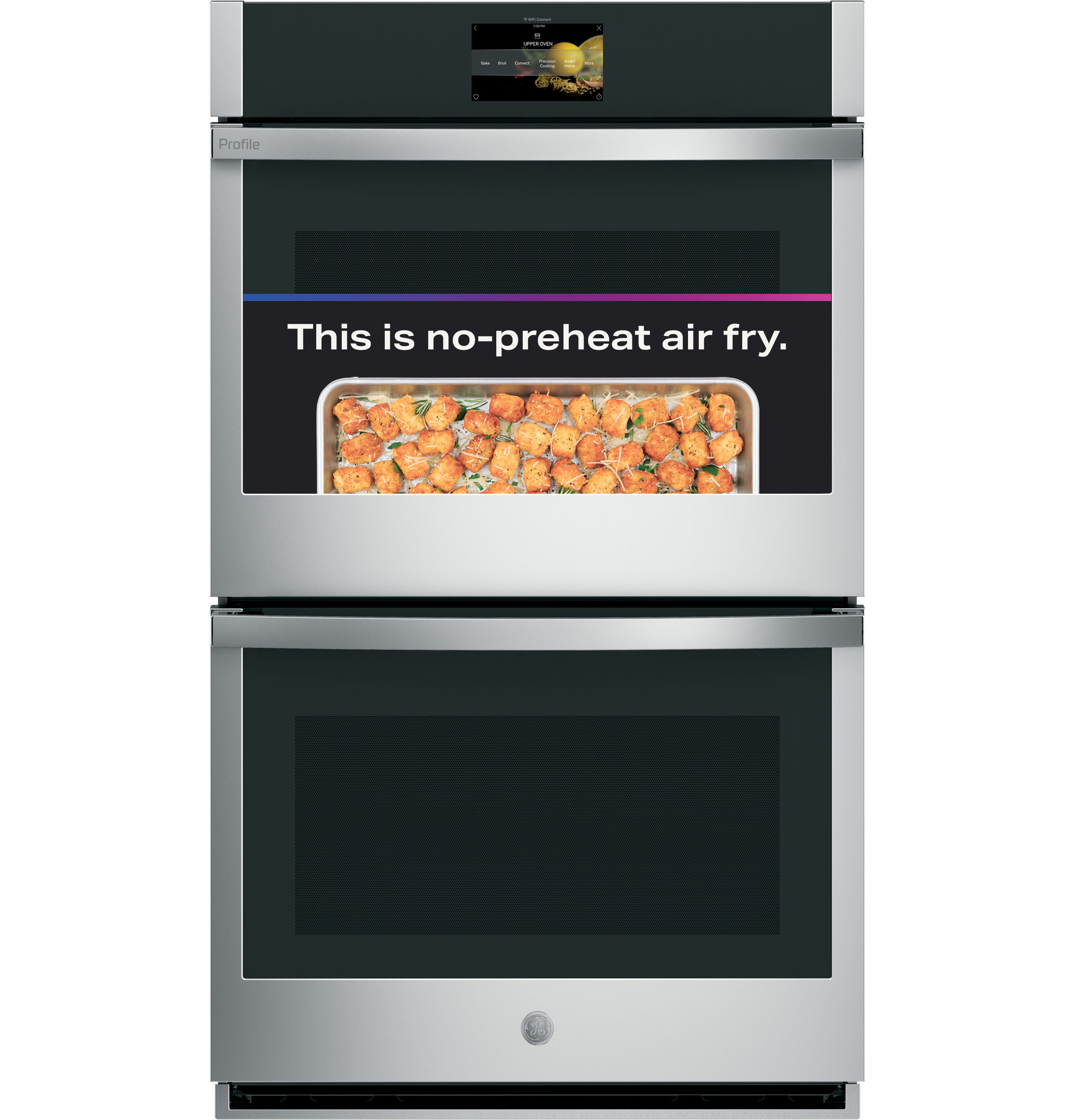 30" Smart Built-In Convection Double Wall Oven with In-Oven Camera and No Preheat Air Fry PTD9000BNTS