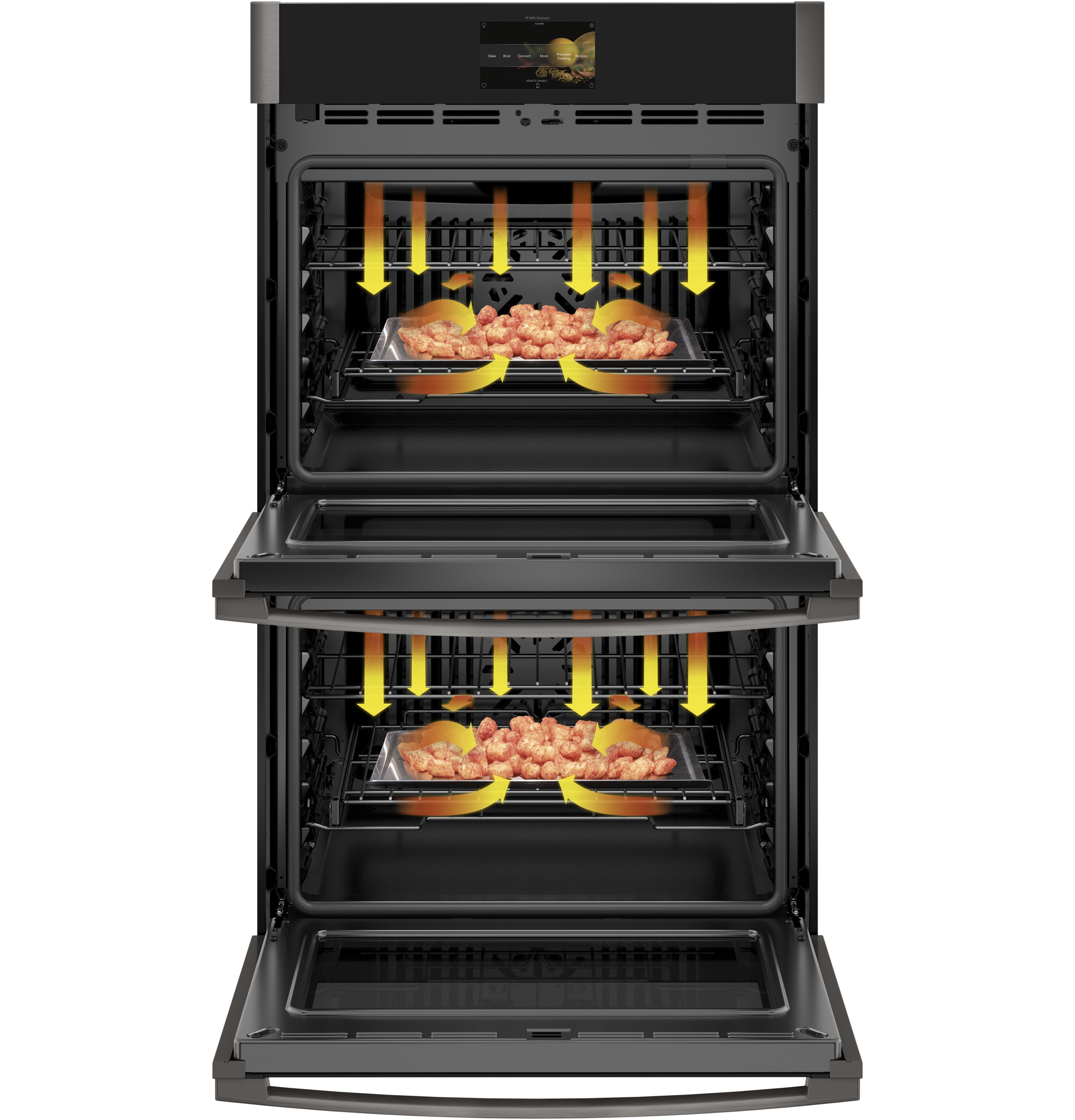 30" Smart Built-In Convection Double Wall Oven with In-Oven Camera and No Preheat Air Fry PTD9000BNTS