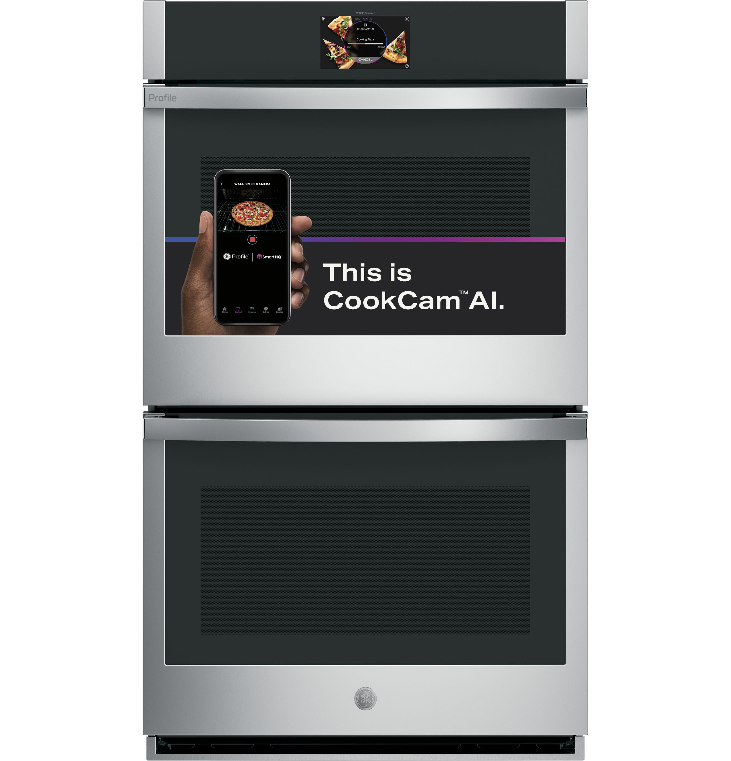 30" Smart Built-In Convection Double Wall Oven with In-Oven Camera and No Preheat Air Fry PTD9000BNTS