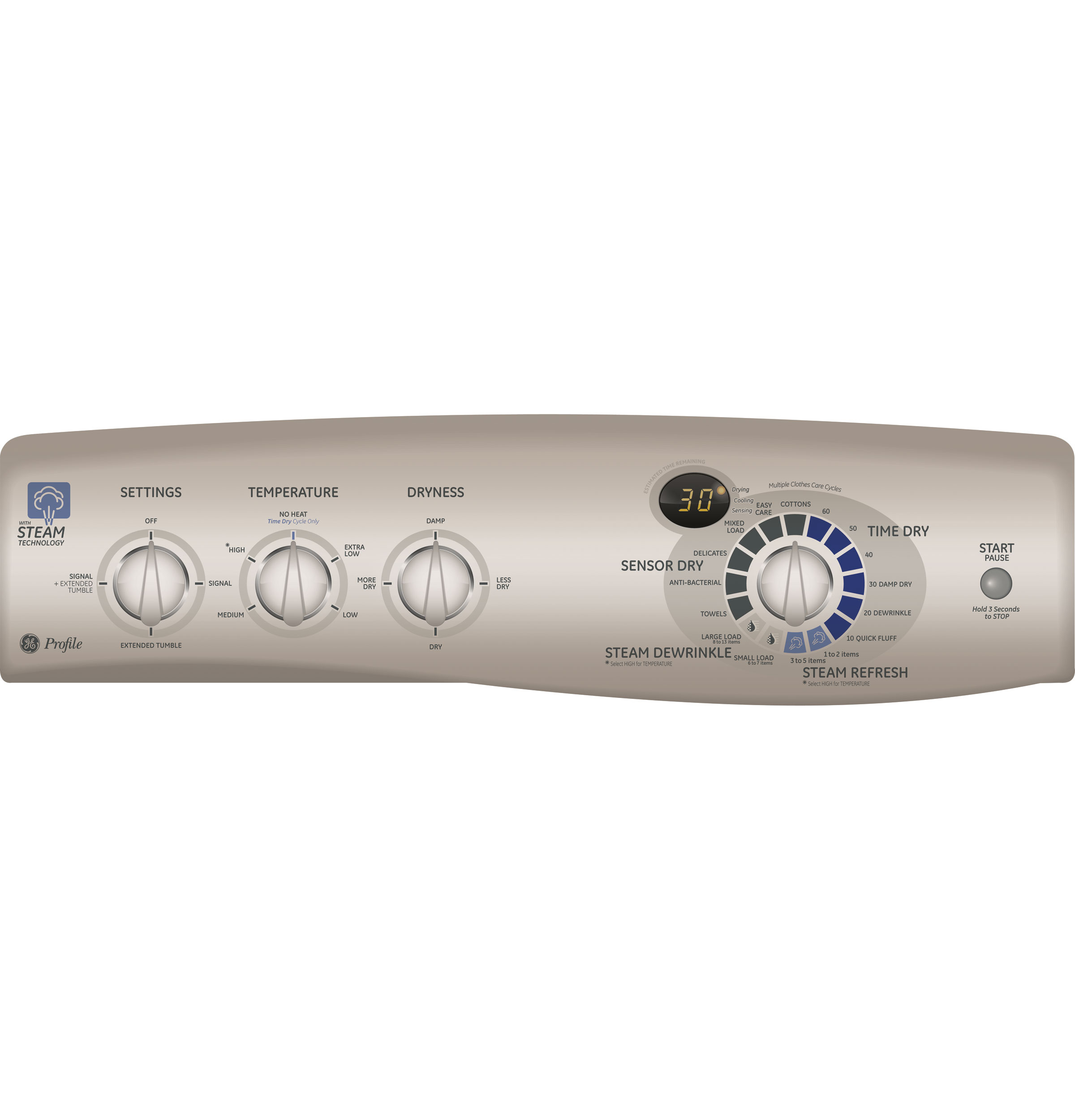 7.0 cu. ft. stainless steel capacity electric dryer with Steam and SensorDry Plus PTDS650EMWT
