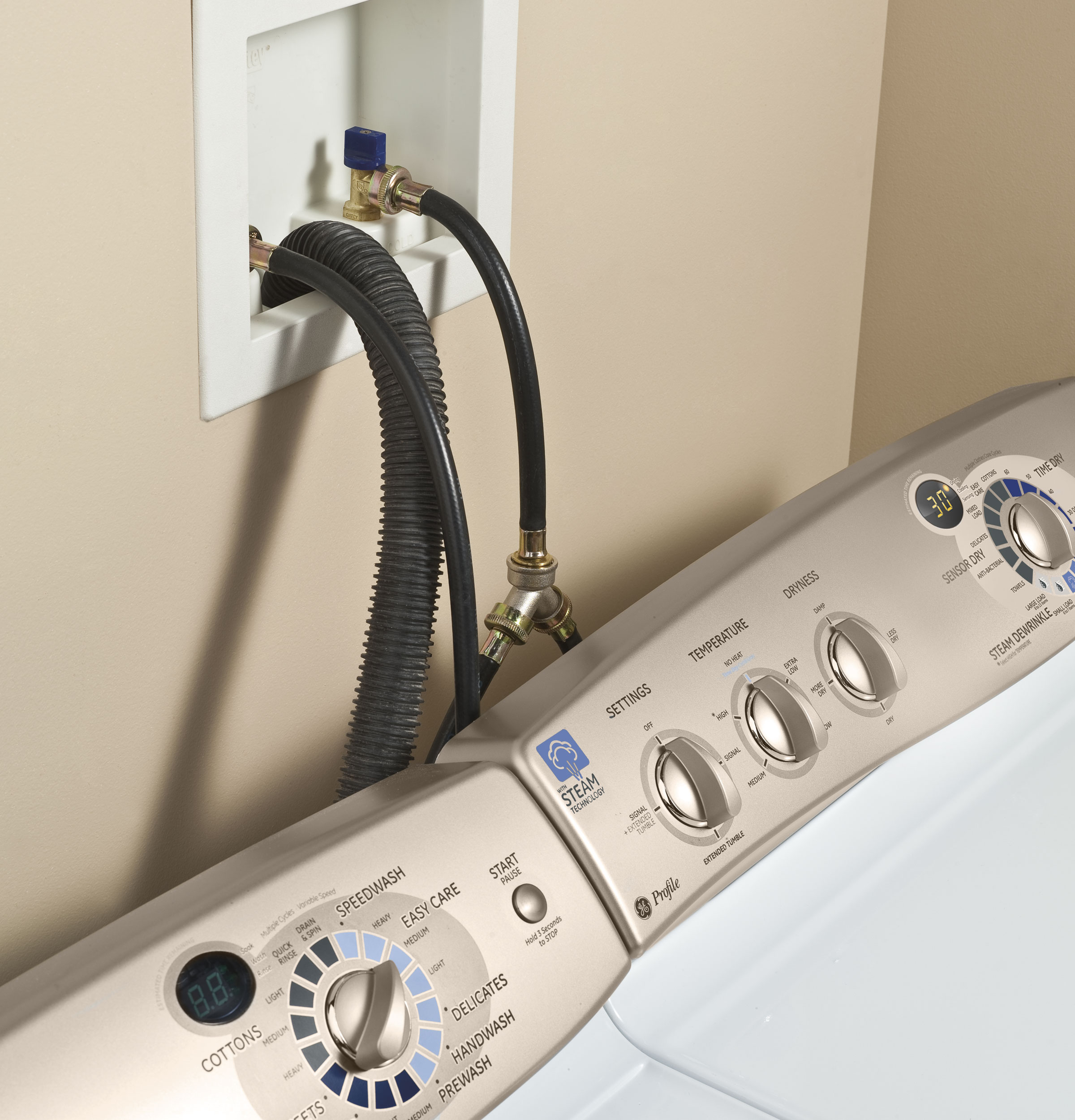 7.0 cu. ft. stainless steel capacity electric dryer with Steam and SensorDry Plus PTDS650EMWT