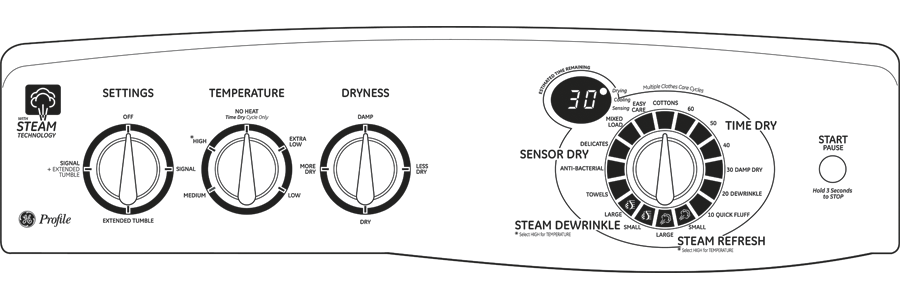 7.0 cu. ft. stainless steel capacity electric dryer with Steam and SensorDry Plus PTDS650EMWT
