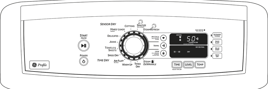Harmony 7.3 Cu. Ft. Stainless Steel Capacity Gas Steam Dryer PTDS850GMWW