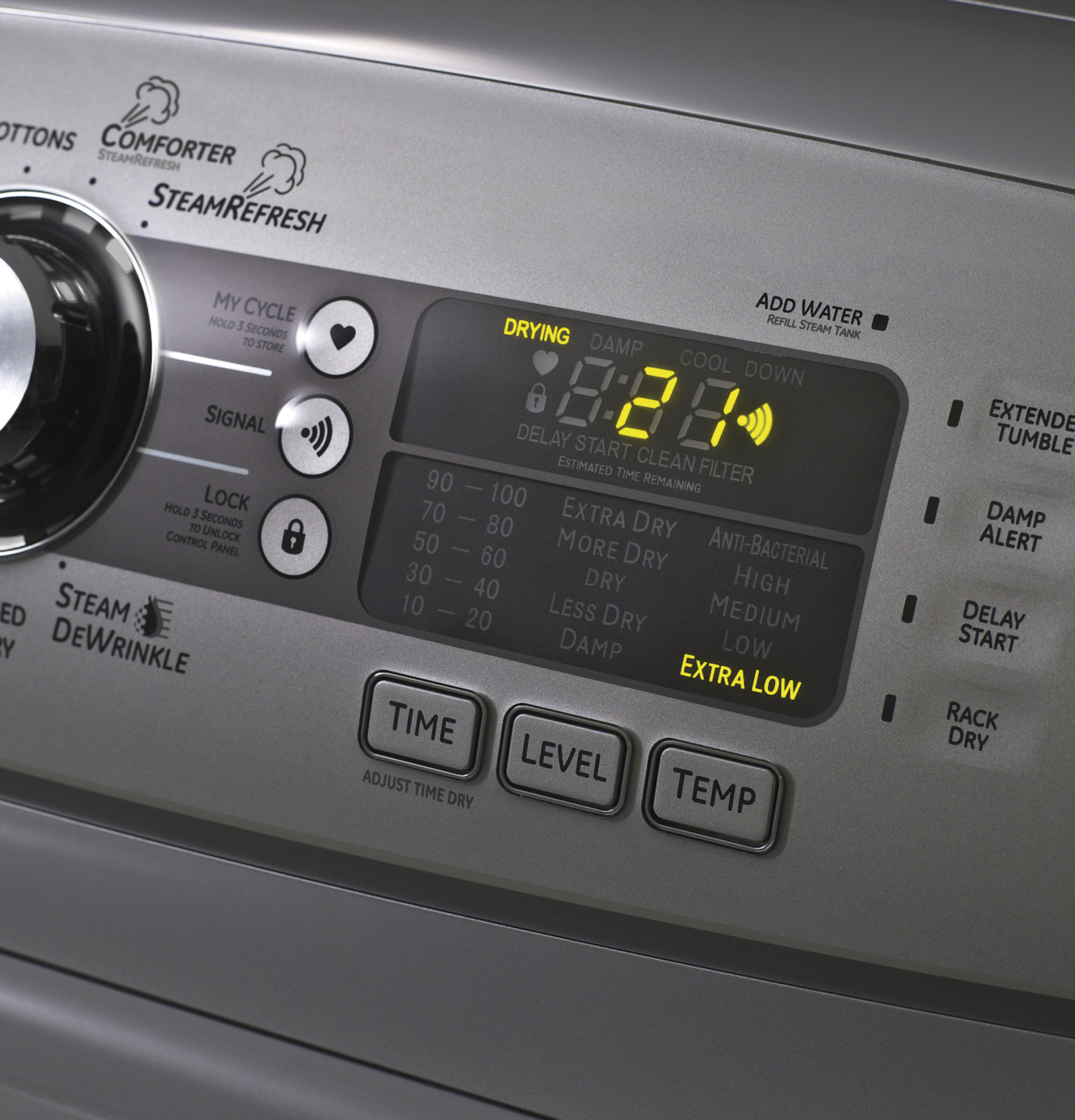 Harmony 7.3 Cu. Ft. Stainless Steel Capacity Electric Steam Dryer PTDS855EMMS