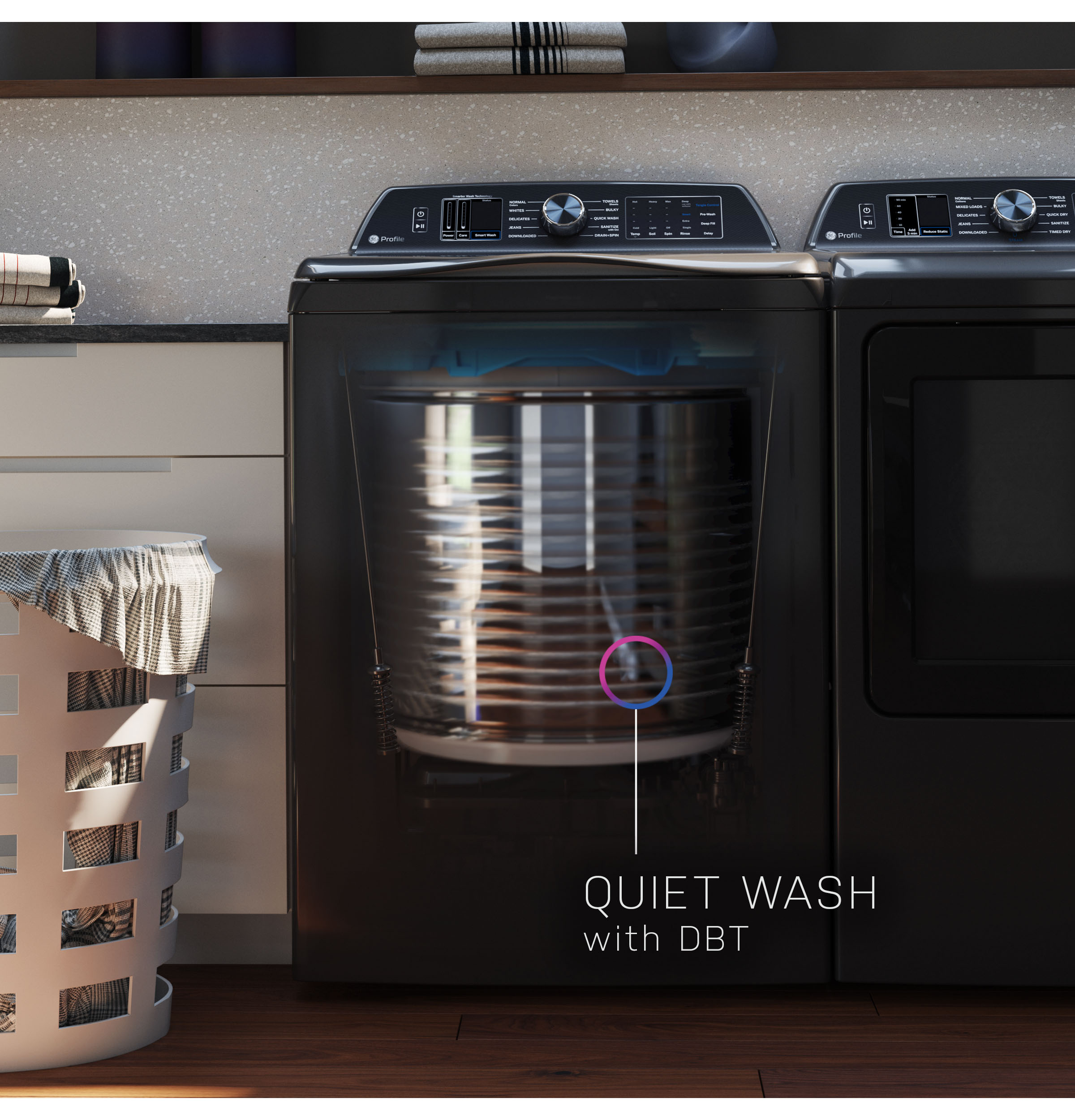 5.4 cu. ft. Capacity Washer with Smarter Wash Technology and FlexDispense PTW900BPTRS