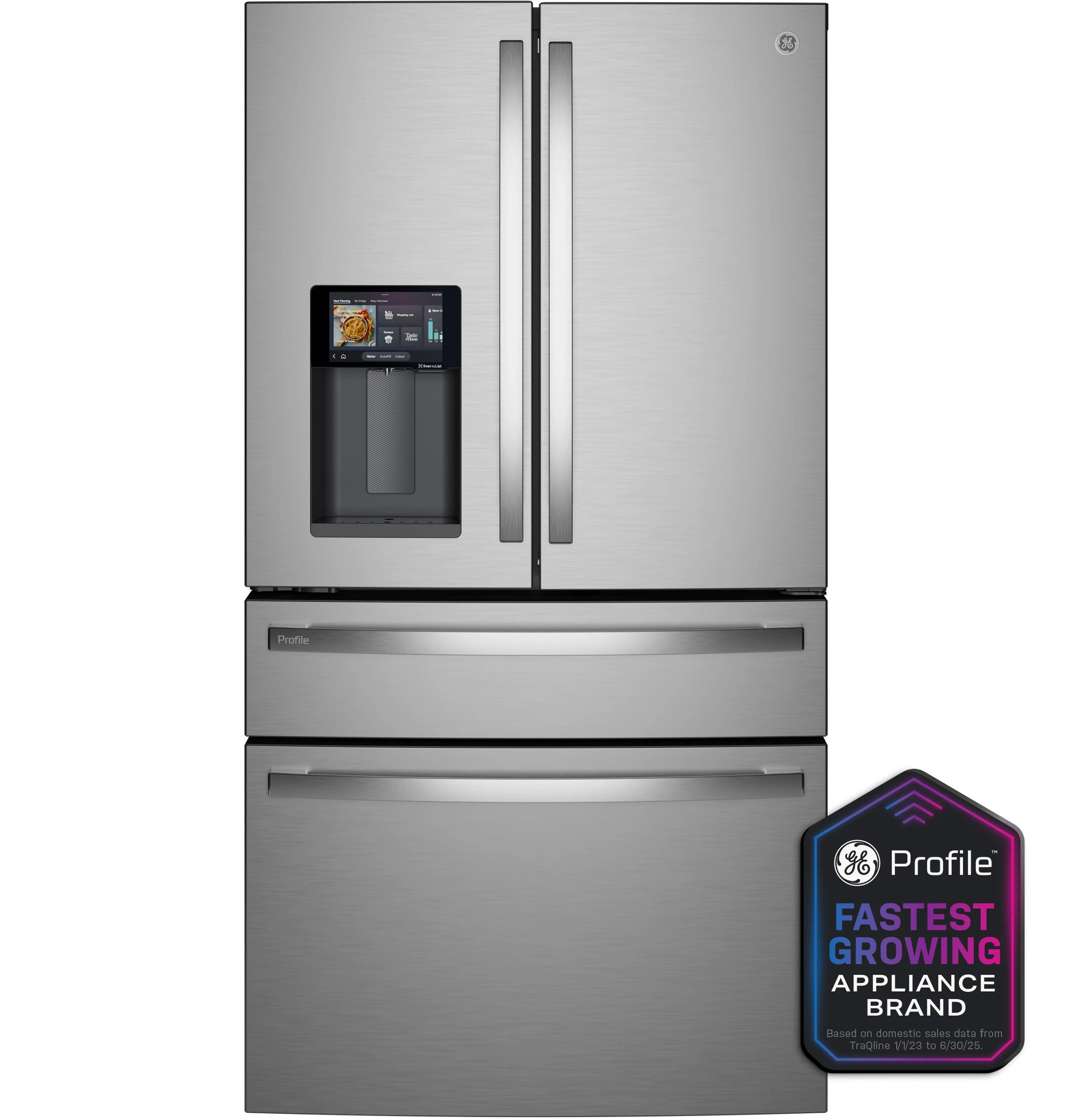 27.9 Cu. Ft. Smart 4-Door French-Door Refrigerator with Kitchen Assistant PVD28HYYFS
