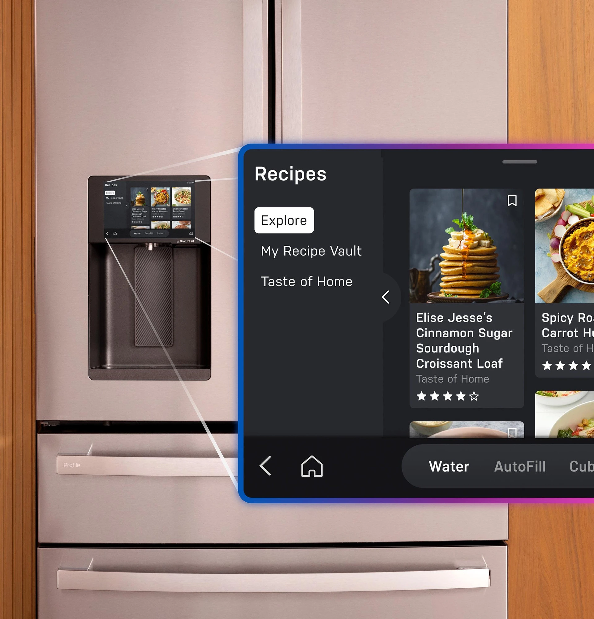 27.9 Cu. Ft. Smart 4-Door French-Door Refrigerator with Kitchen Assistant PVD28HYYFS