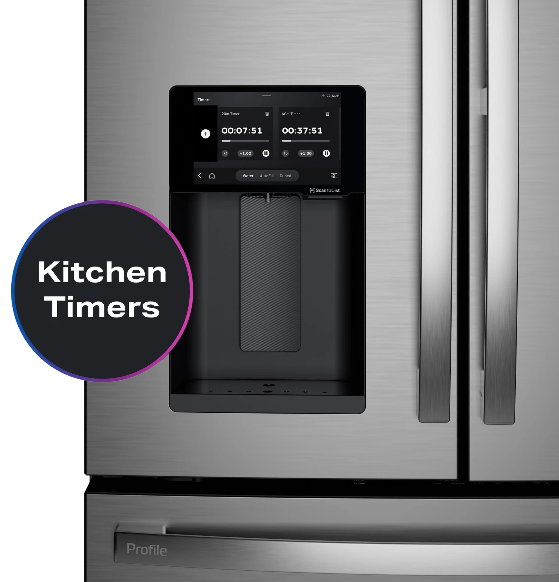 27.9 Cu. Ft. Smart 4-Door French-Door Refrigerator with Kitchen Assistant PVD28HYYFS