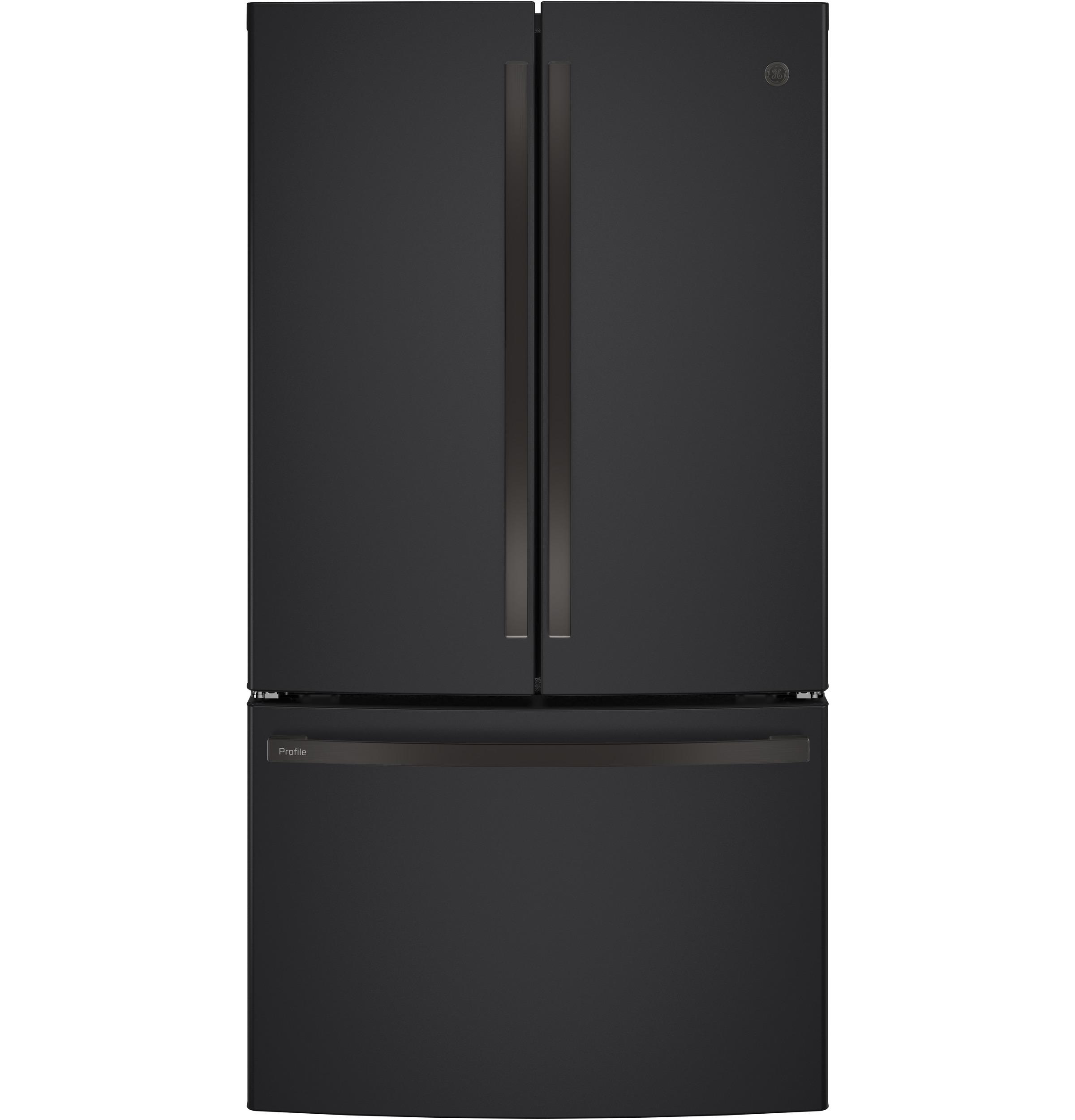 GE Profile Series 23.1 Cu. Ft. Counter-Depth French-Door Refrigerator Fingerprint Resistant Black Slate PWE23KELDS Picture 1