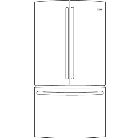 Series 23.1 Cu. Ft. Counter-Depth French-Door Refrigerator PWE23KGDBB