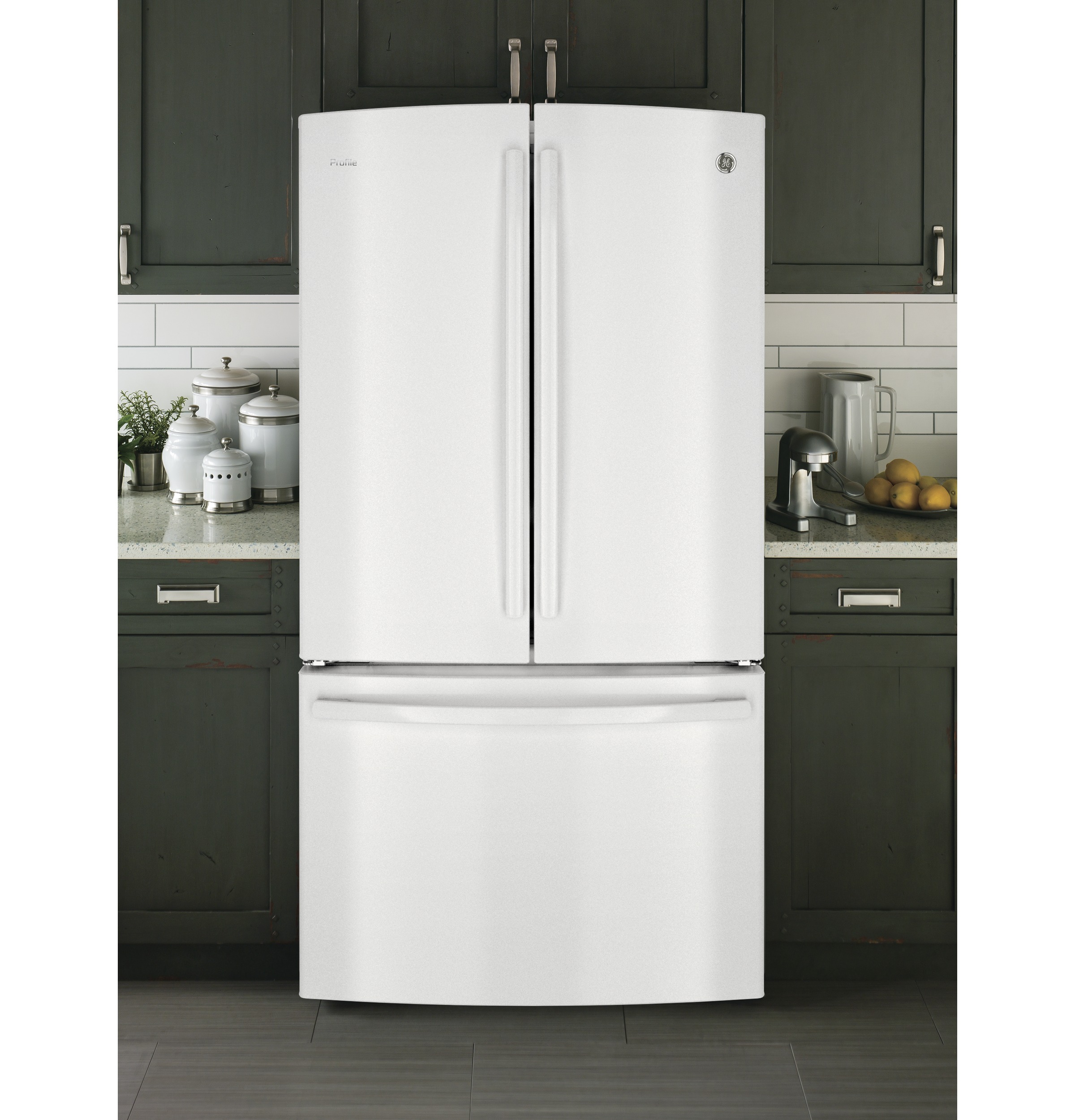 Series 23.1 Cu. Ft. Counter-Depth French-Door Refrigerator PWE23KGDWW