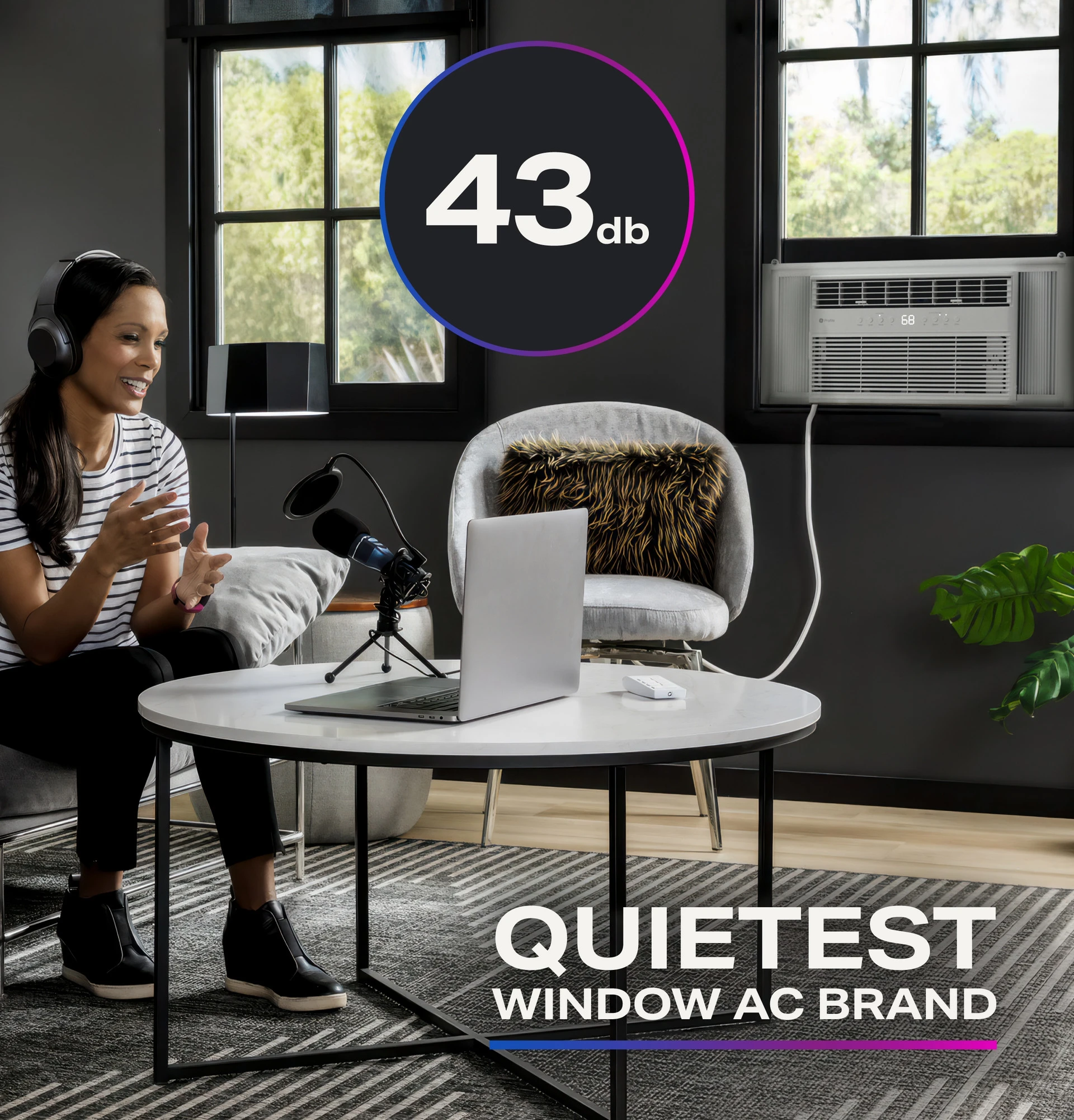 GE Profile™ 10,000 BTU Inverter Smart Ultra Quiet Window Air Conditioner for Medium Rooms up to 450 sq. ft. PWJV10WWF