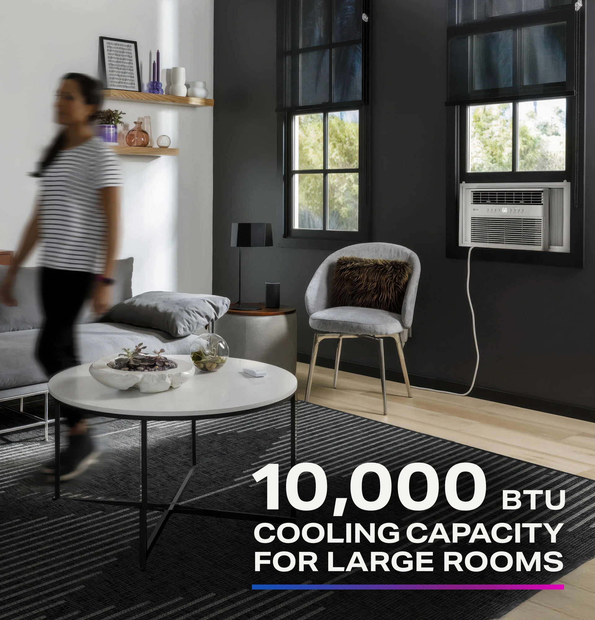 GE Profile™ 10,000 BTU Inverter Smart Ultra Quiet Window Air Conditioner for Medium Rooms up to 450 sq. ft. PWJV10WWF