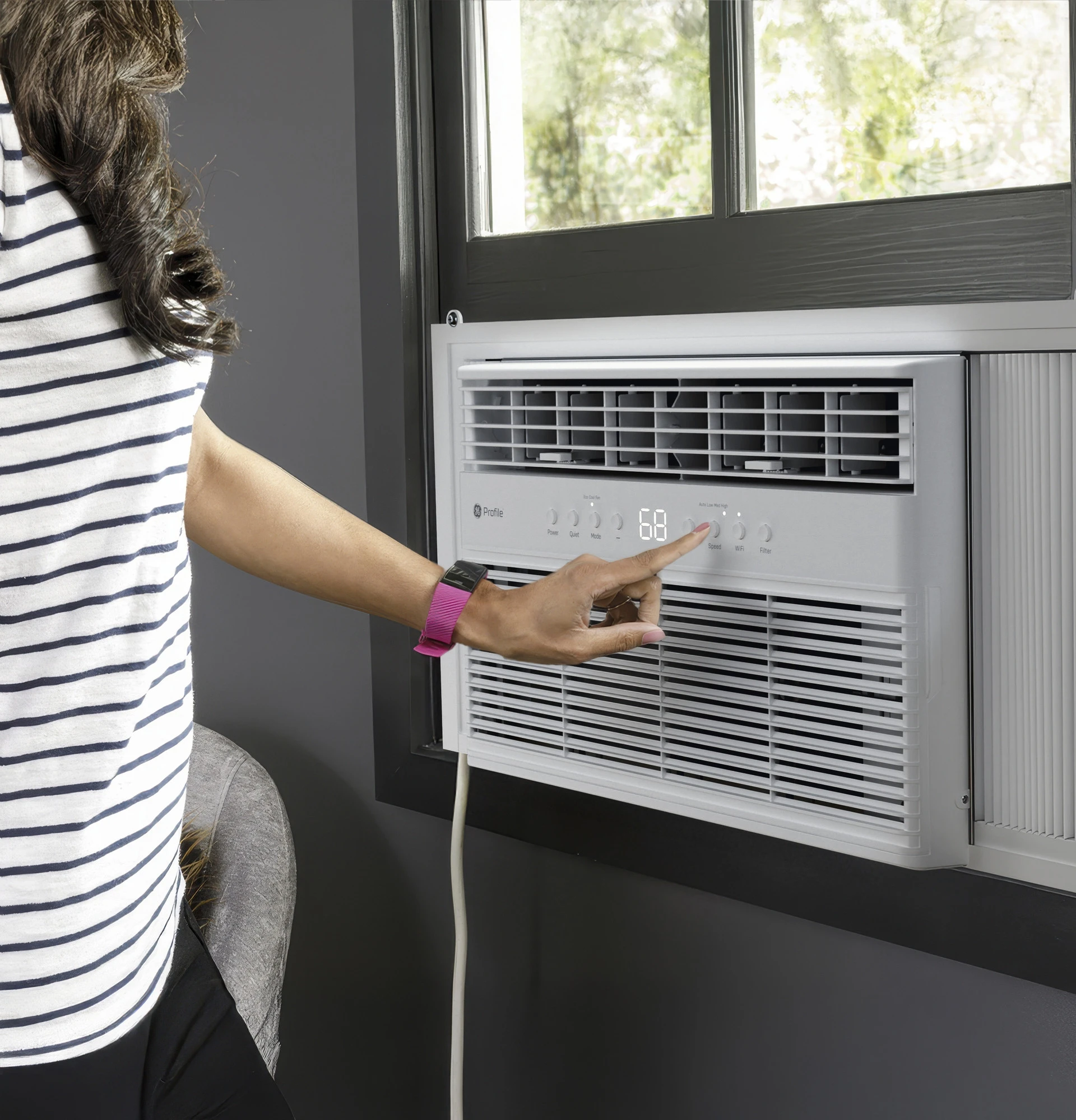 GE Profile™ 10,000 BTU Inverter Smart Ultra Quiet Window Air Conditioner for Medium Rooms up to 450 sq. ft. PWJV10WWF