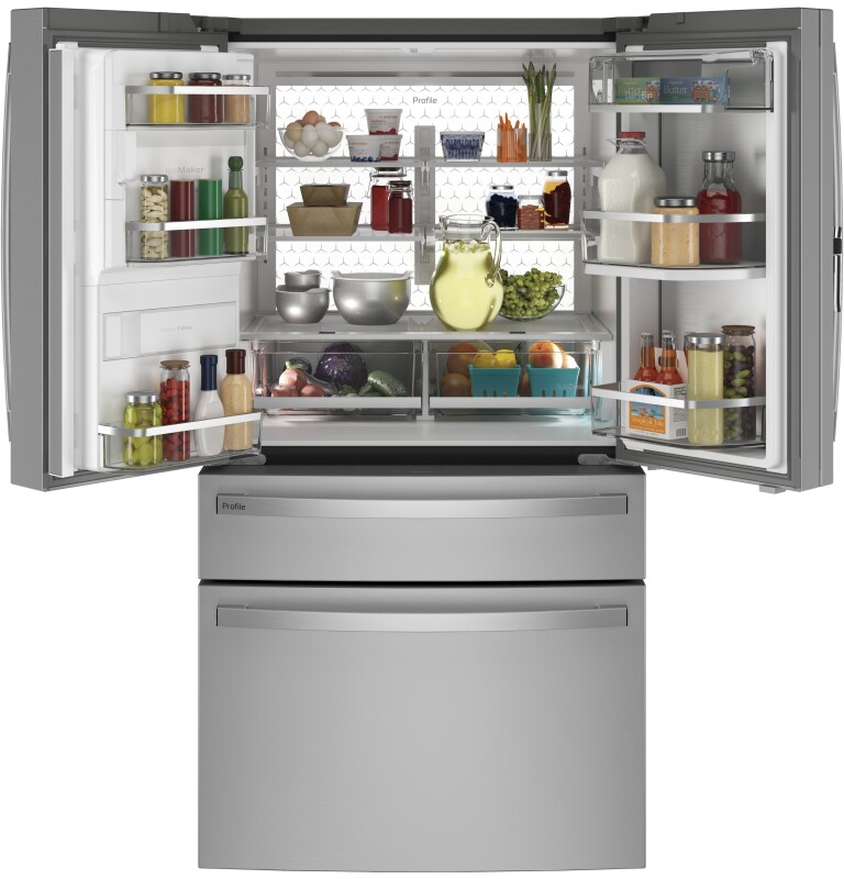 22.4 Cu. Ft. Smart Counter-Depth Fingerprint Resistant 4-Door French-Door Refrigerator with Door In Door view 25