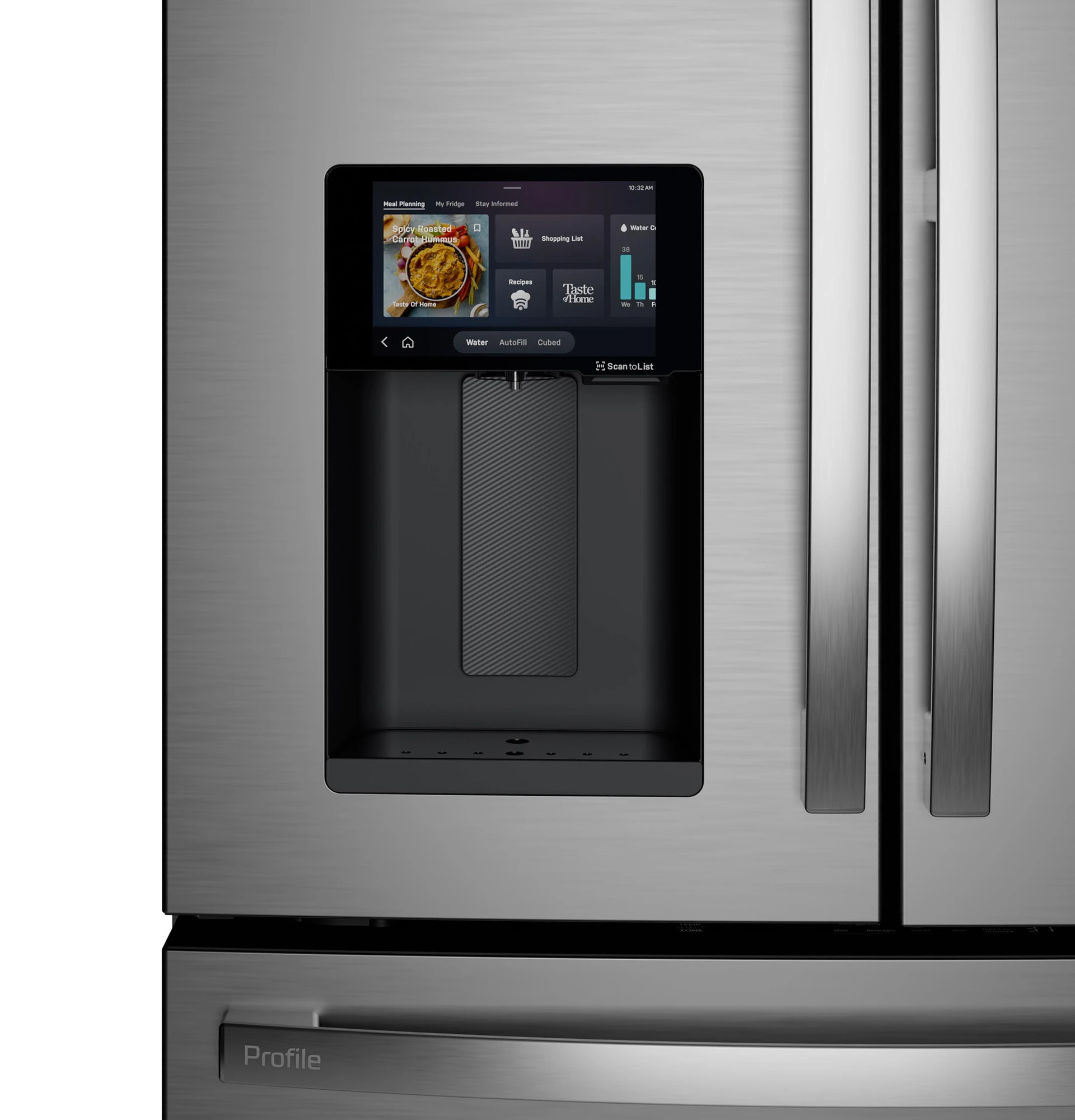 22.4 Cu. Ft. Smart Counter-Depth 4-Door French-Door Refrigerator with Kitchen Assistant PXD22HYYFS